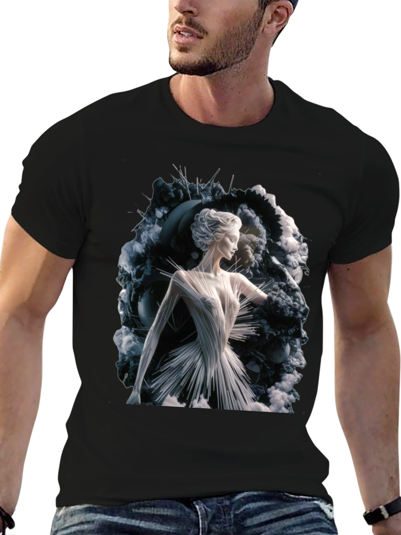 Abstract Woman Art Print Black T-Shirt