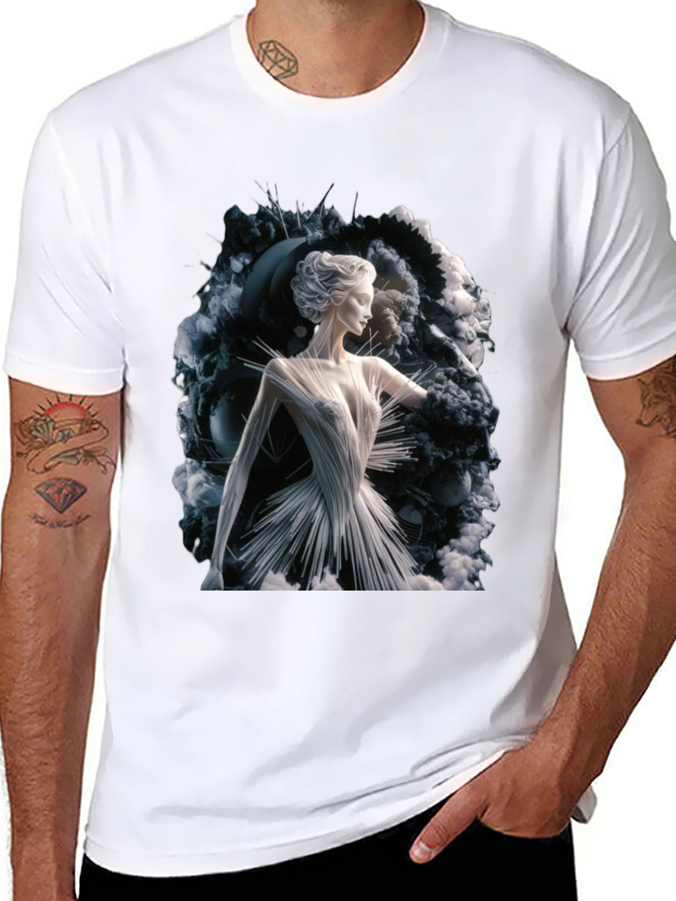 Abstract Woman Art Print Black T-Shirt