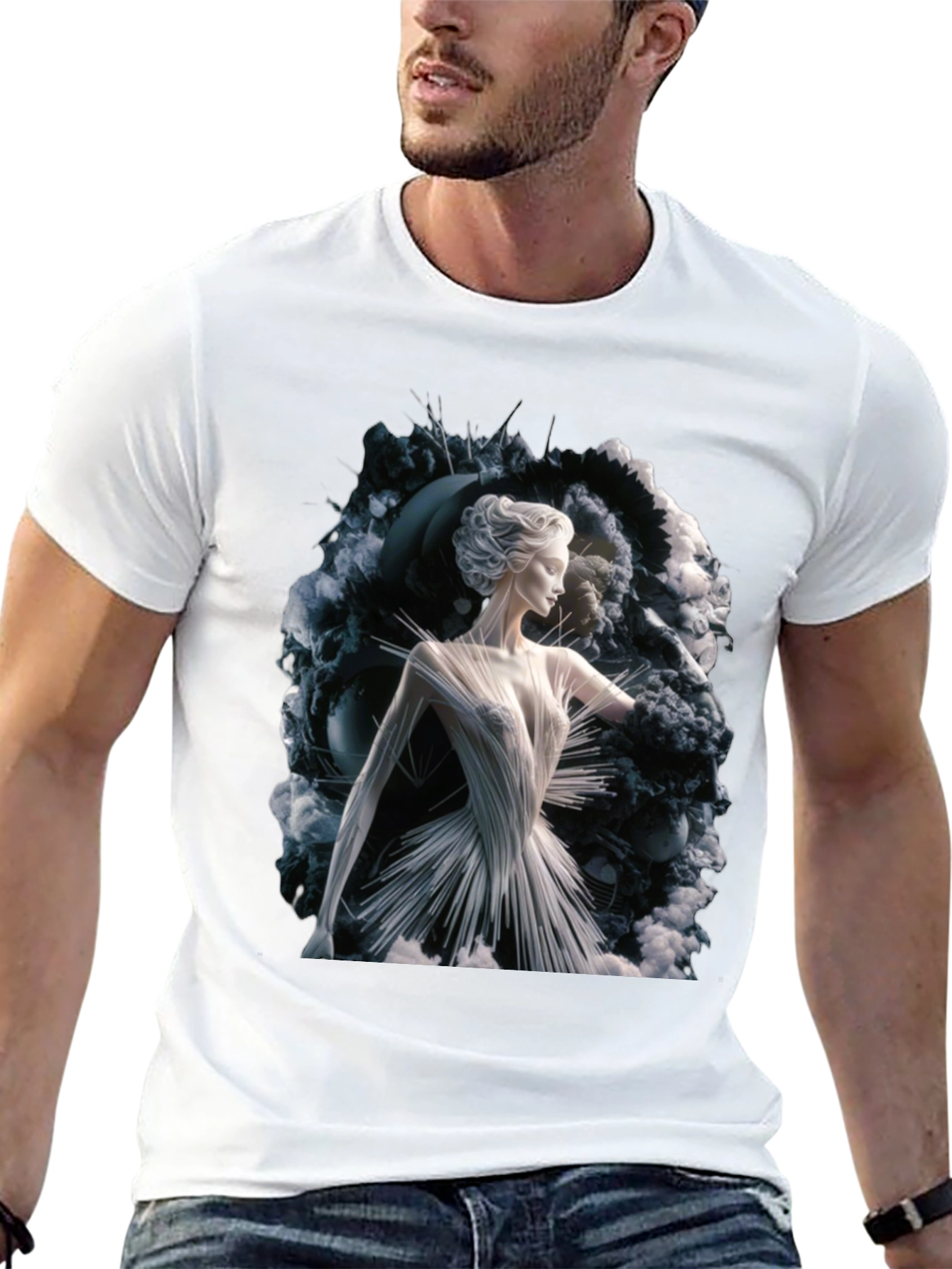 Abstract Woman Art Print Black T-Shirt
