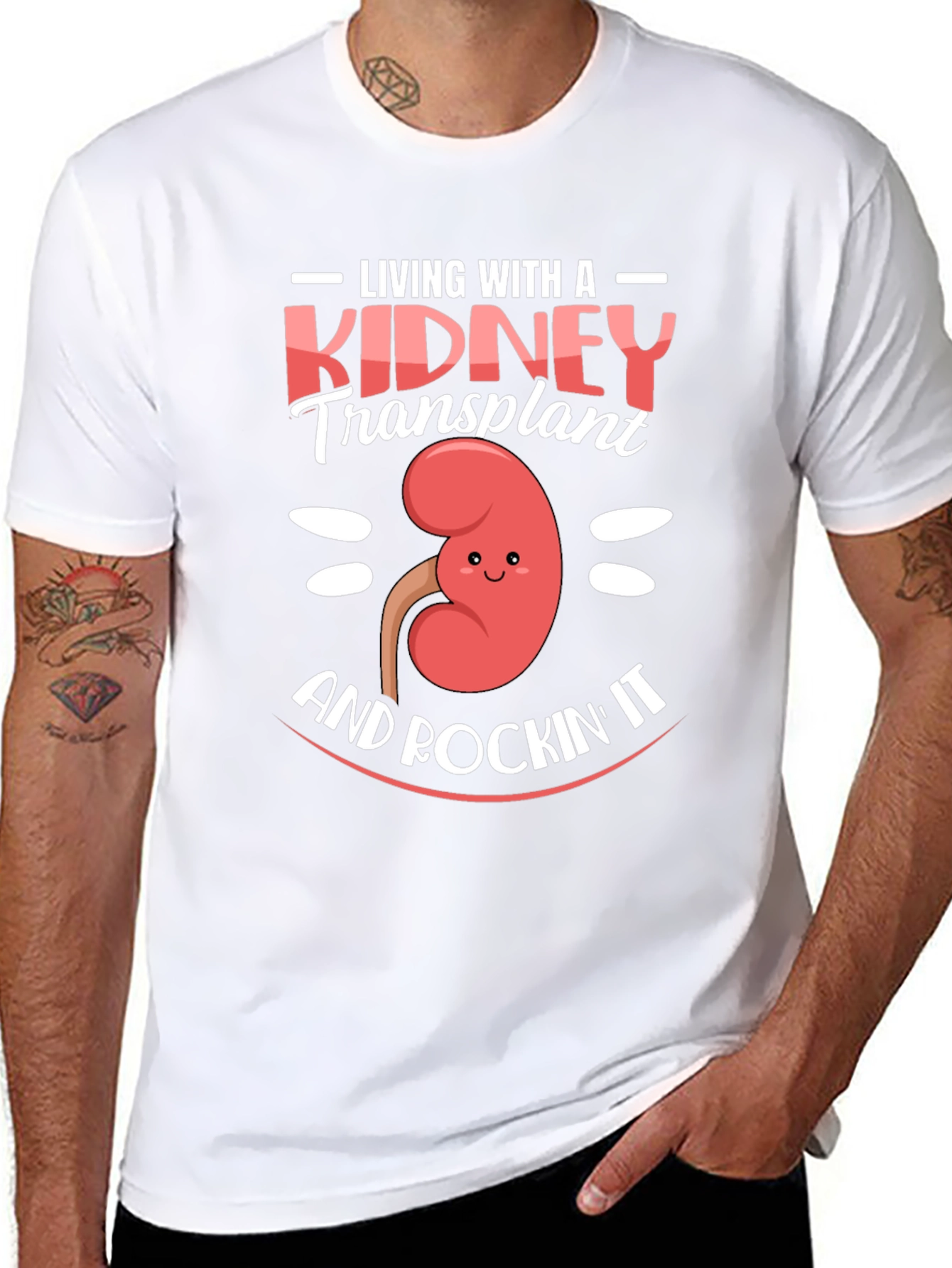 Kidney Transplant T-Shirt - Living and Rockin It!