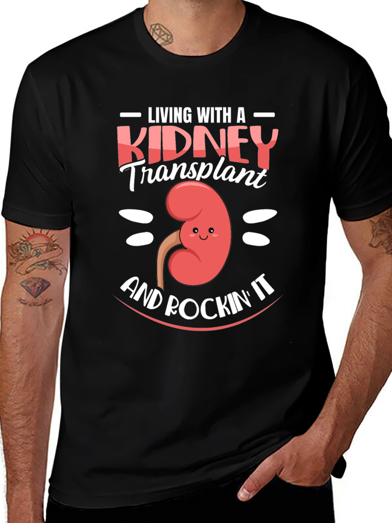 Kidney Transplant T-Shirt - Living and Rockin It!