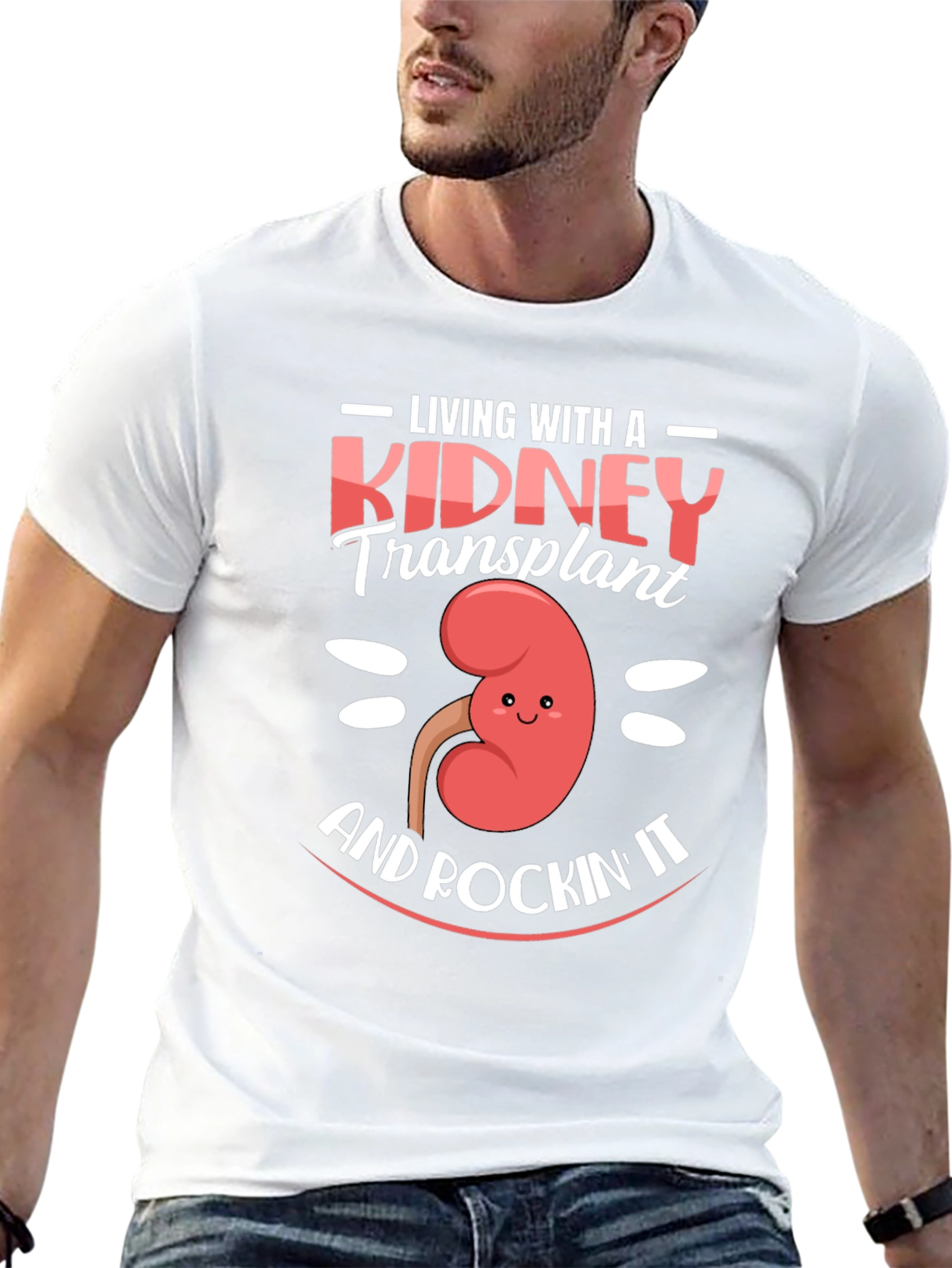 Kidney Transplant T-Shirt - Living and Rockin It!