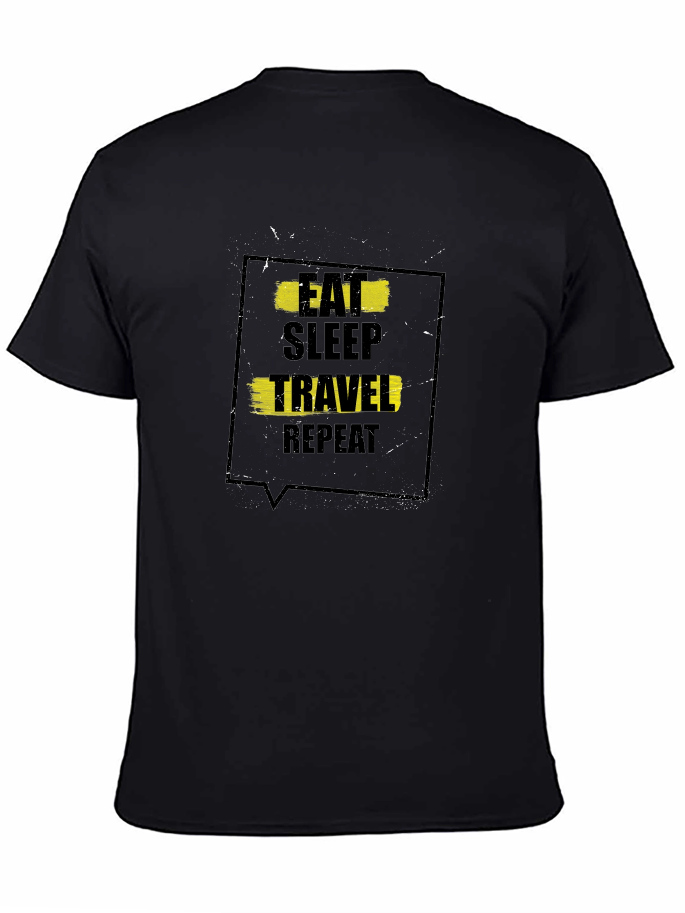 Eat Sleep Travel Repeat Black T-Shirt