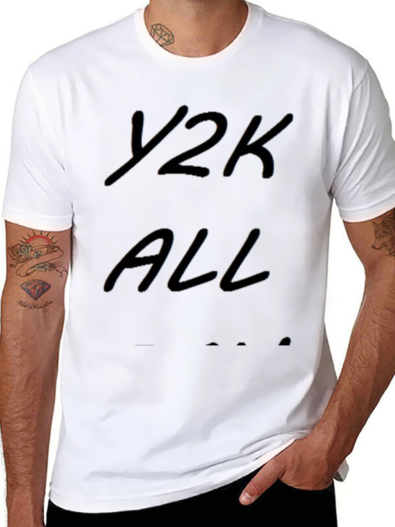Y2K ALL T-Shirt - Black Casual Style