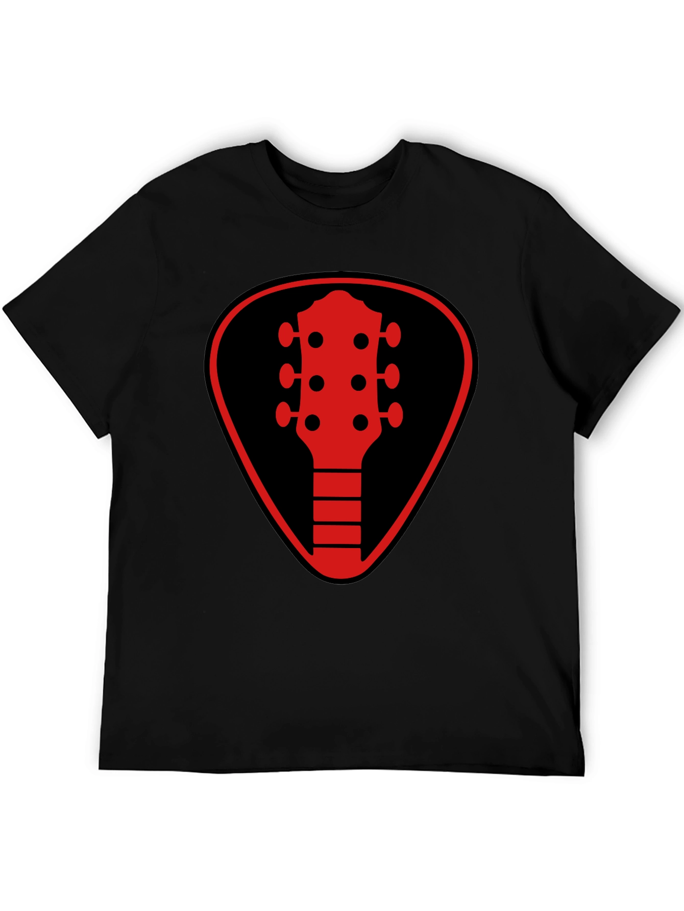 Guitar Pick Headstock Graphic Tee - Black
