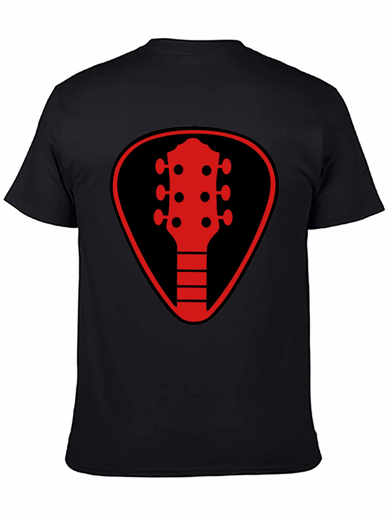 Guitar Pick Headstock Graphic Tee - Black