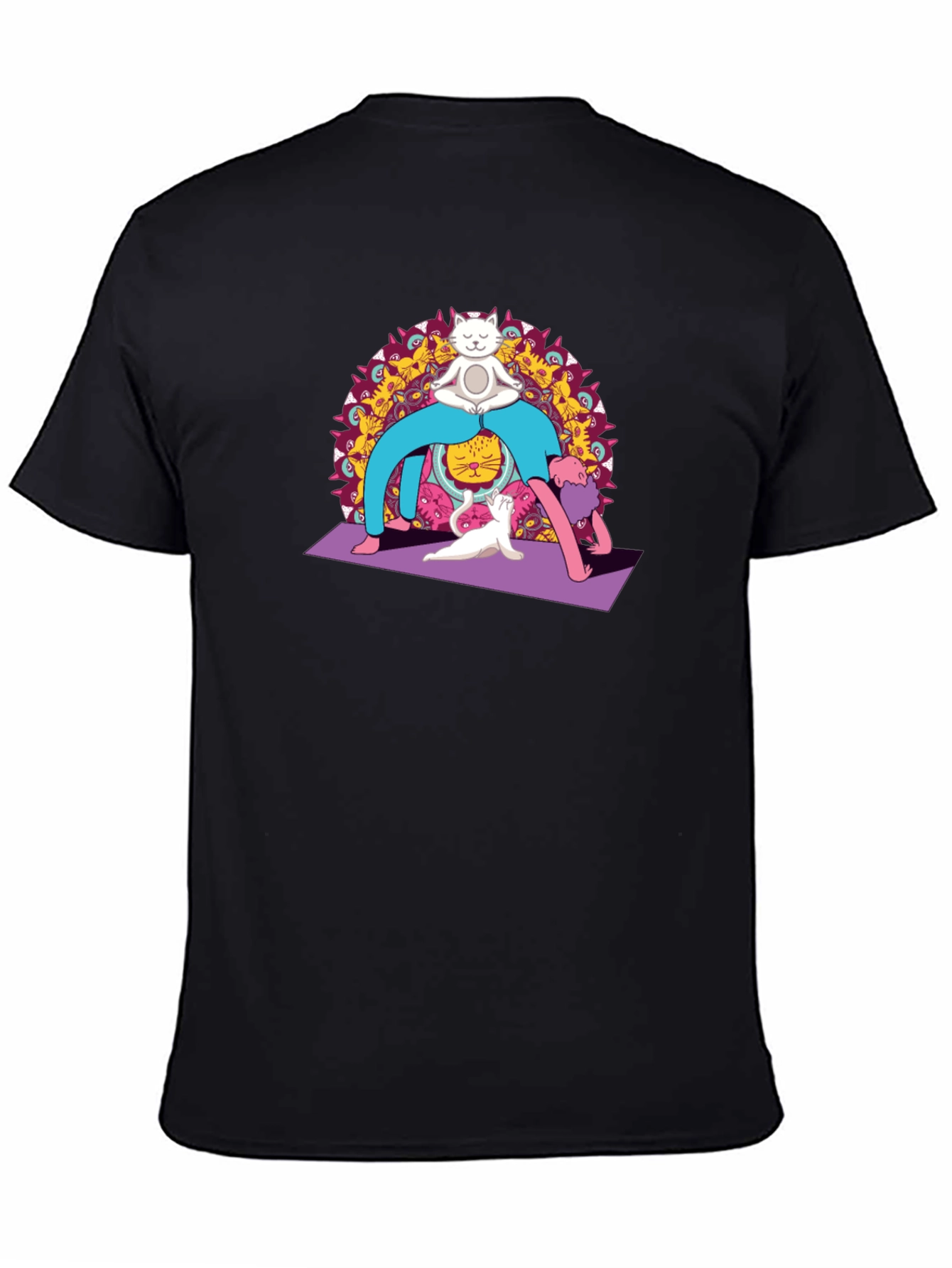 Yoga Cat Black T-Shirt
