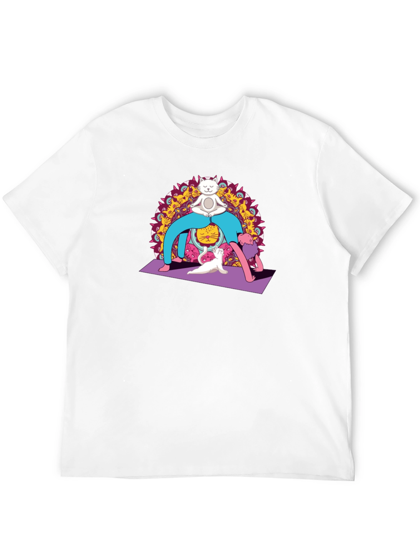 Yoga Cat Black T-Shirt