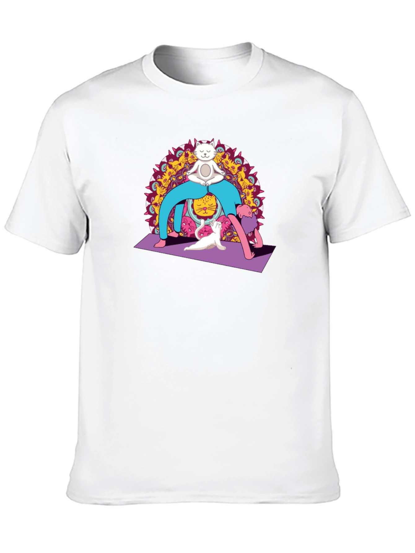 Yoga Cat Black T-Shirt