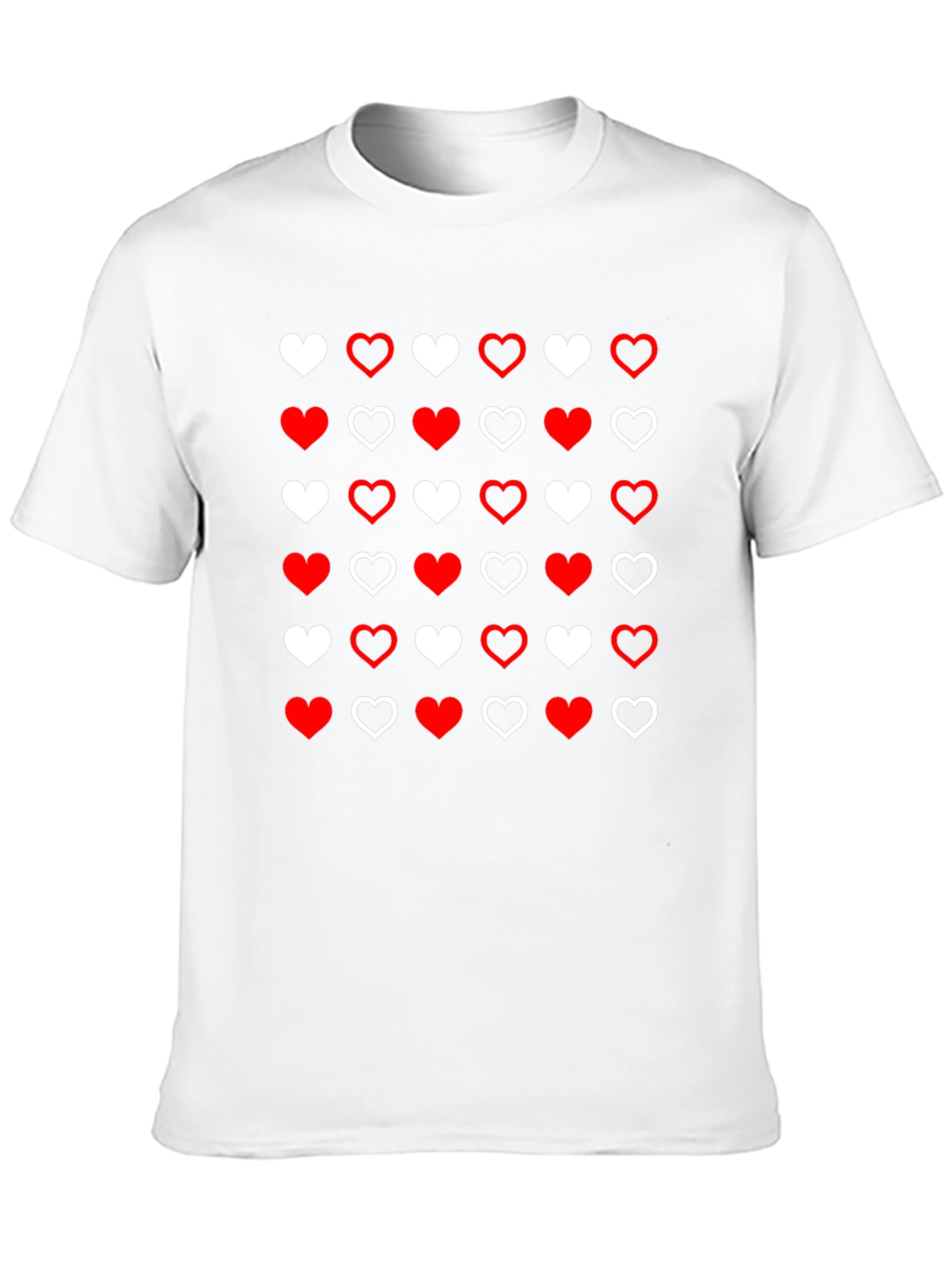Heart Pattern Crew Neck T-Shirt