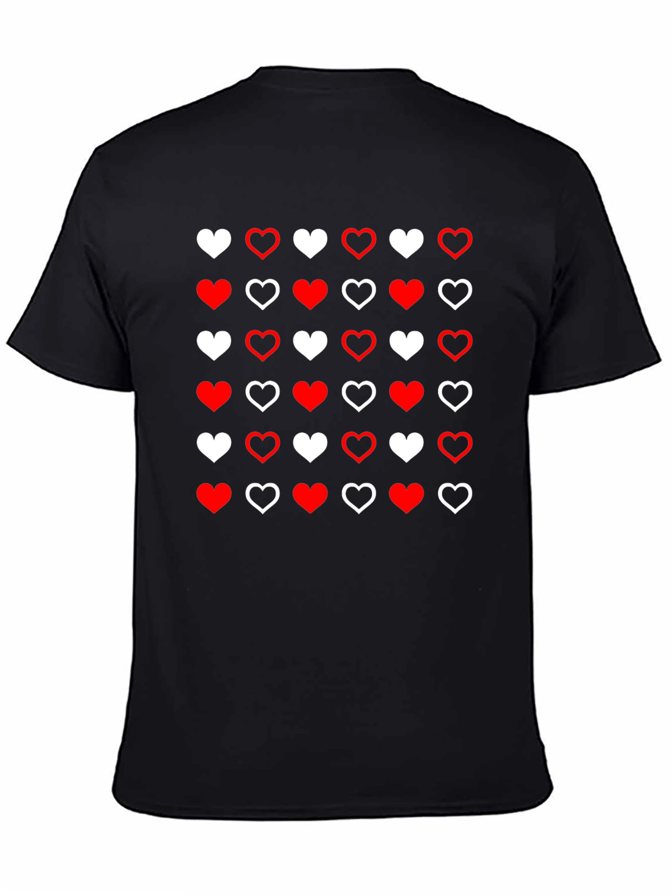 Heart Pattern Crew Neck T-Shirt