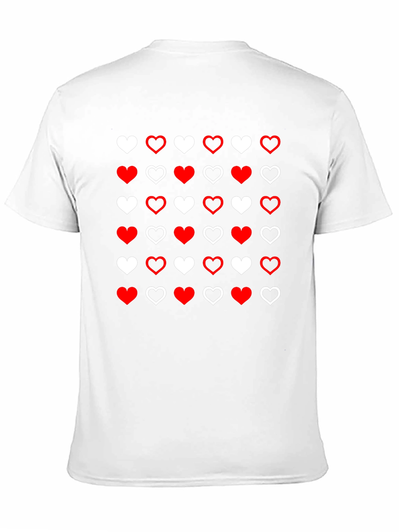 Heart Pattern Crew Neck T-Shirt