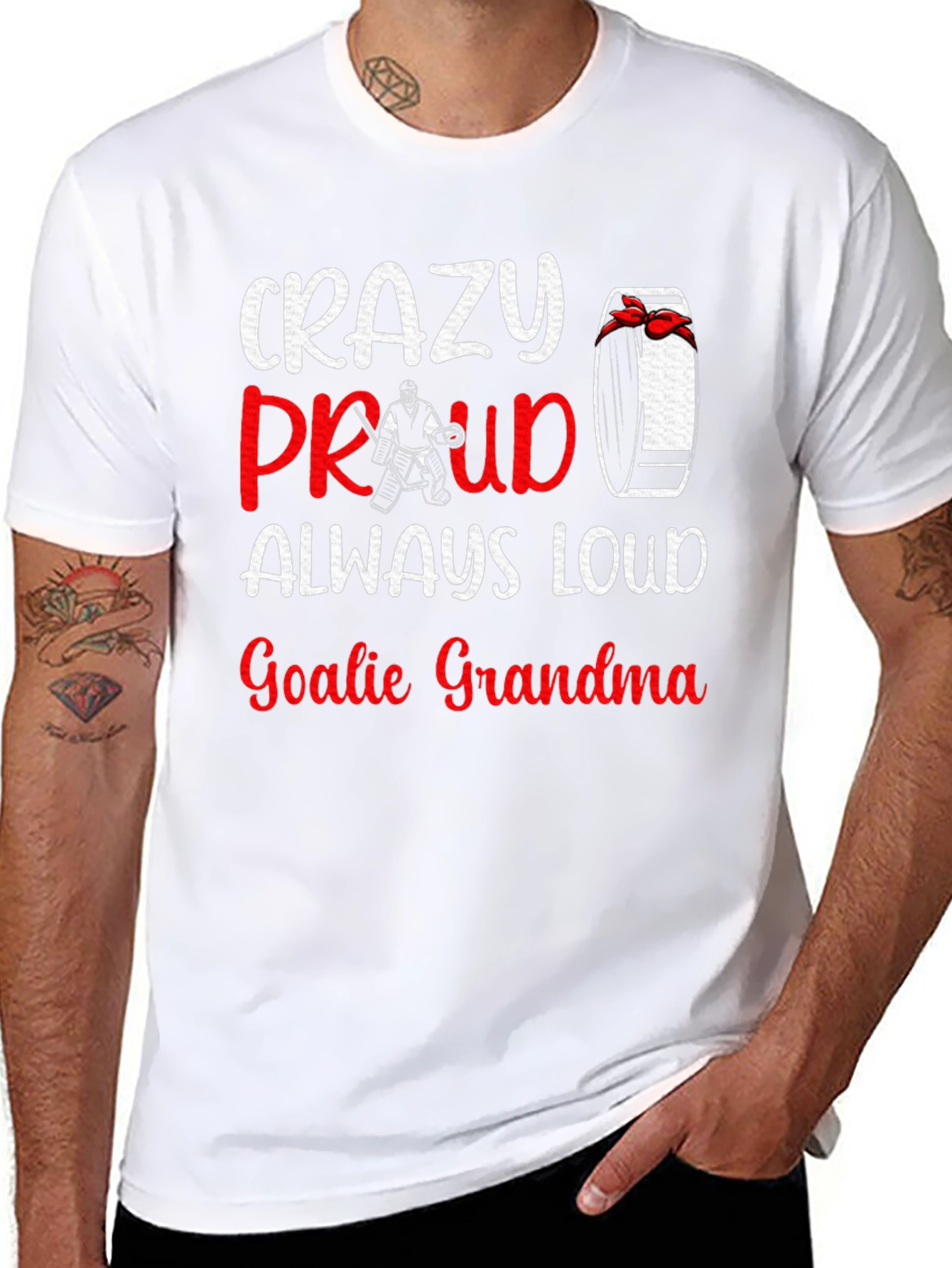 Crazy Proud Goalie Grandma T-Shirt - Hockey Fan Tee