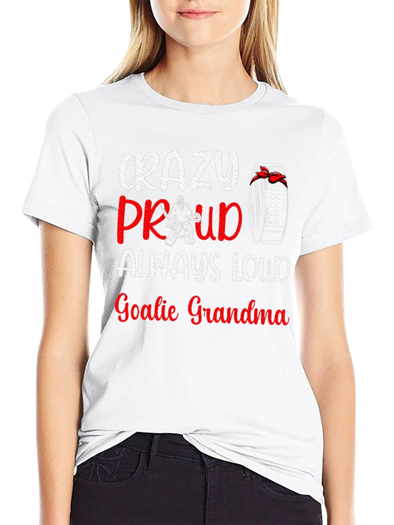 Crazy Proud Goalie Grandma T-Shirt - Hockey Fan Tee