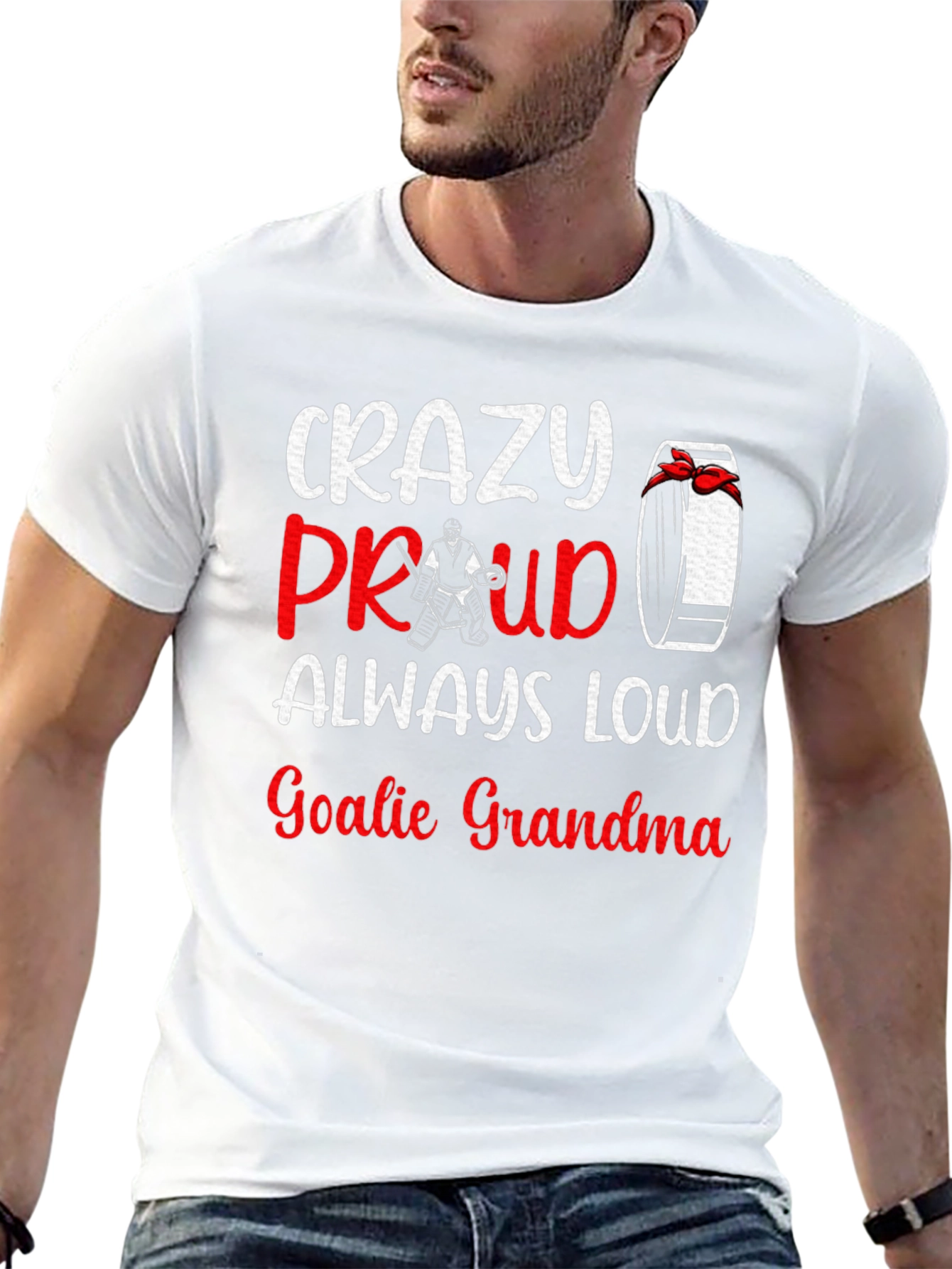 Crazy Proud Goalie Grandma T-Shirt - Hockey Fan Tee