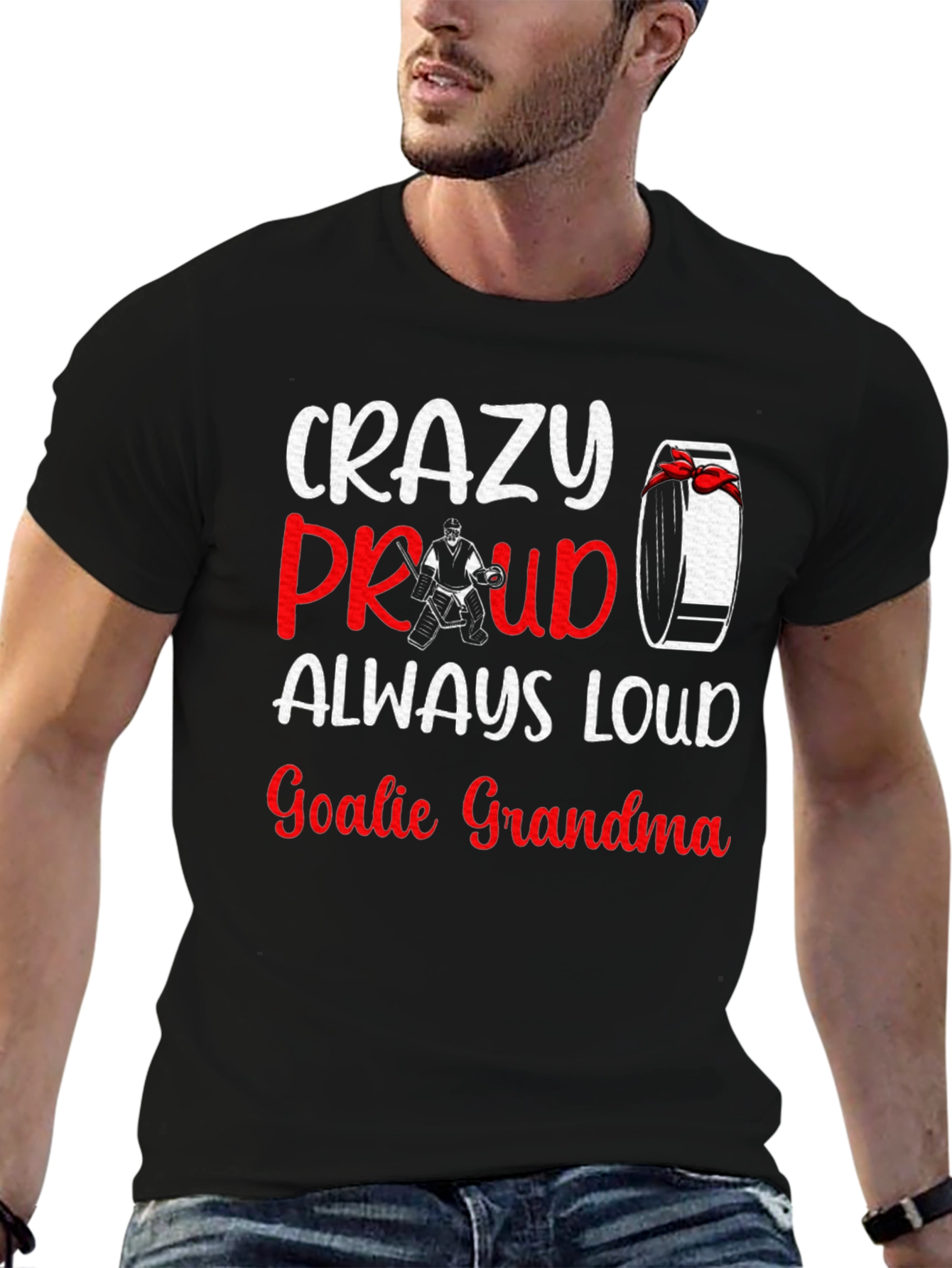 Crazy Proud Goalie Grandma T-Shirt - Hockey Fan Tee