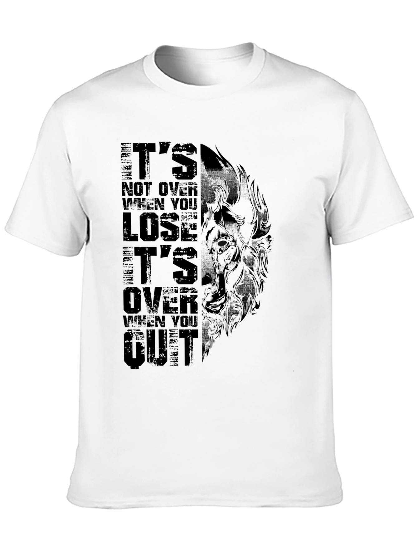 Motivational Wolf Graphic Black T-Shirt