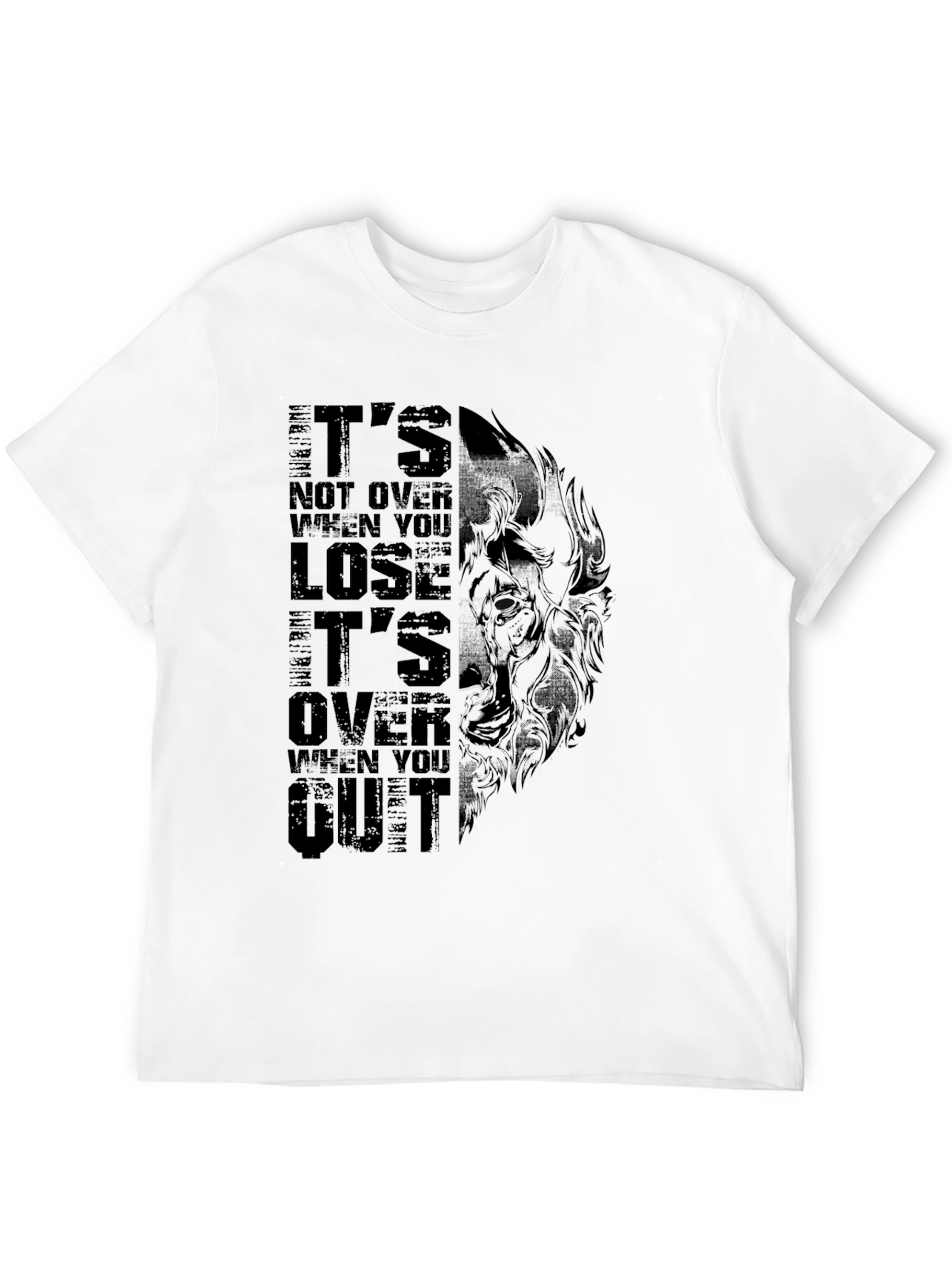 Motivational Wolf Graphic Black T-Shirt