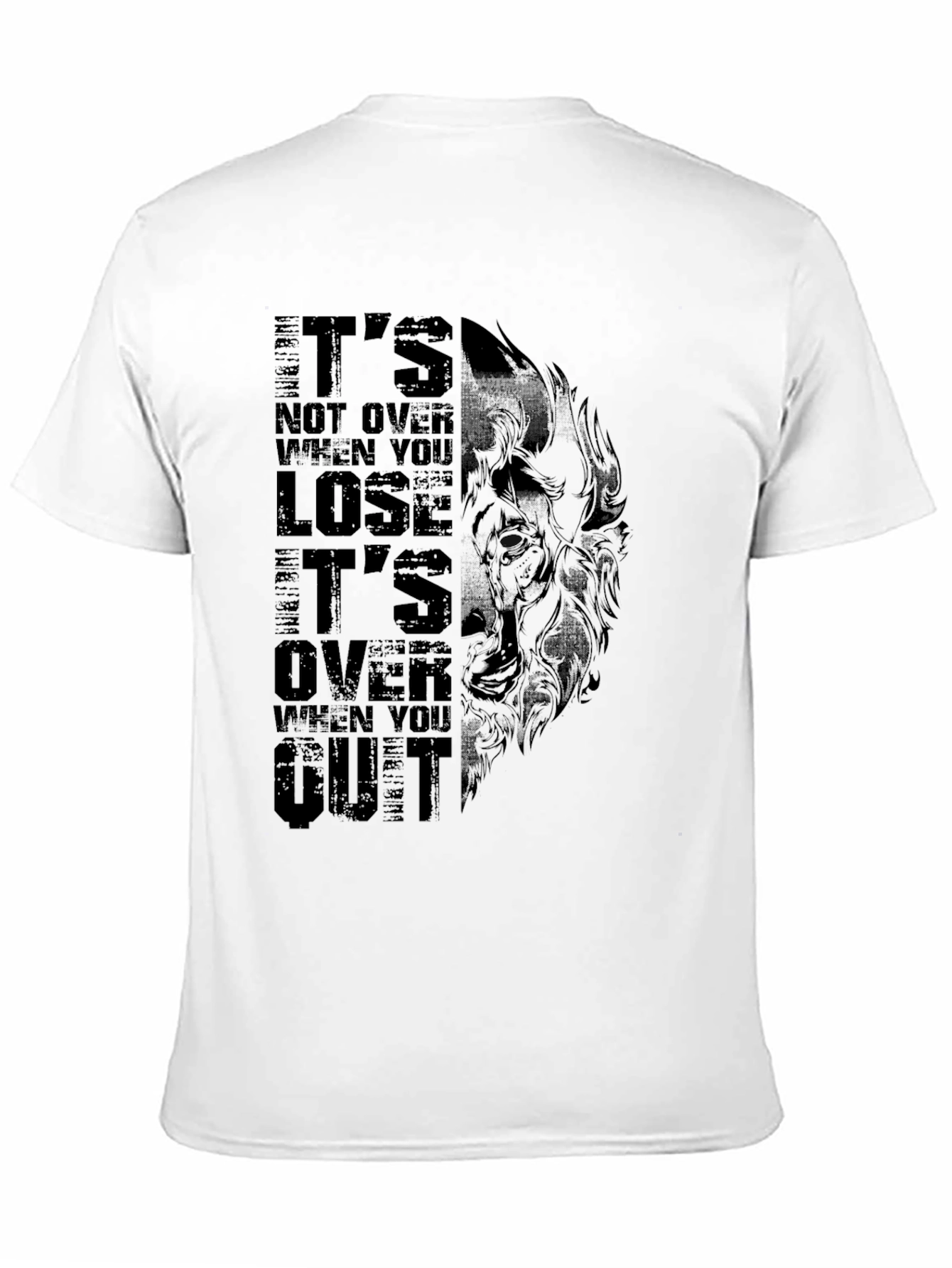 Motivational Wolf Graphic Black T-Shirt