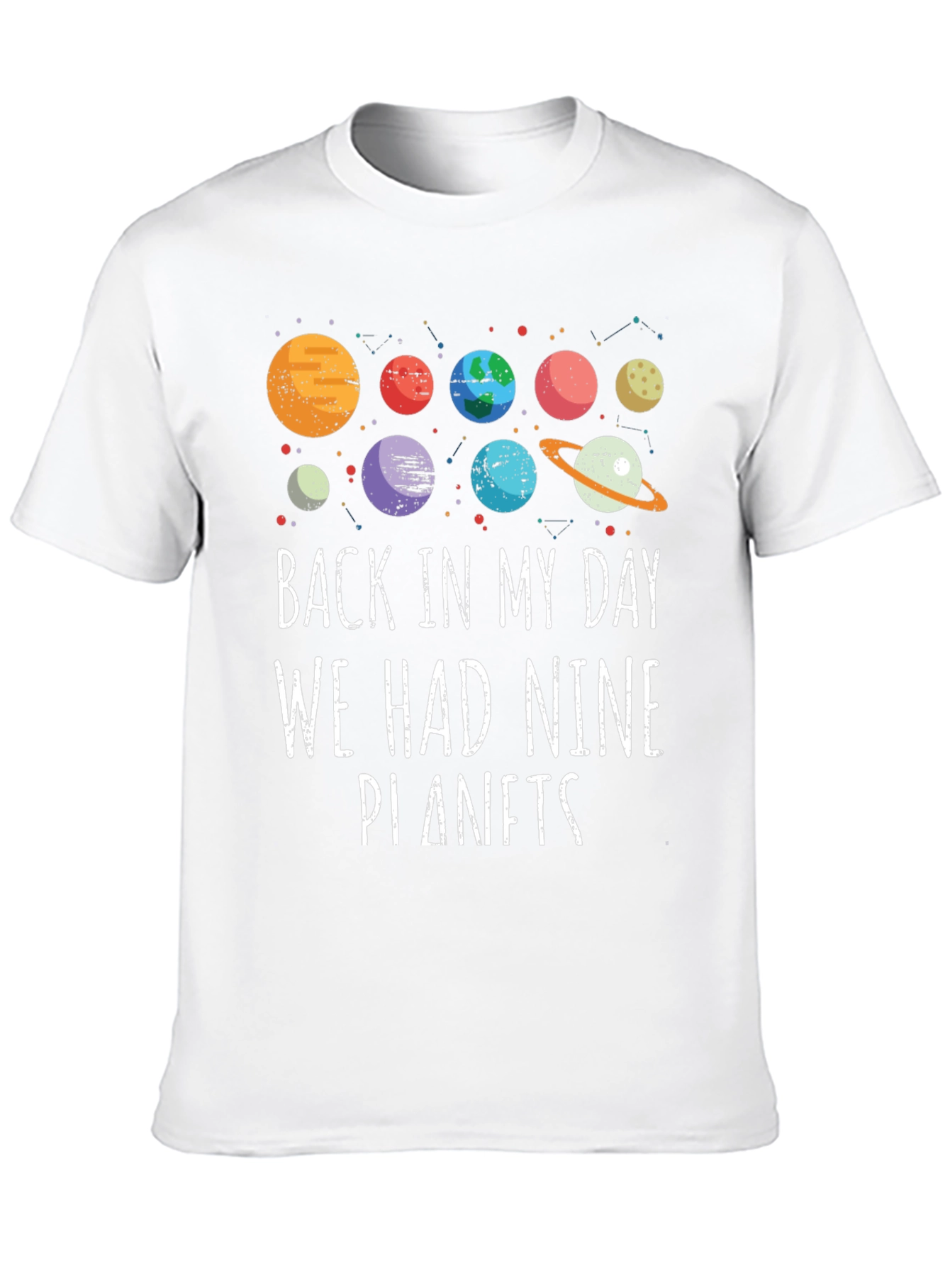 Retro Nine Planets Graphic T-Shirt