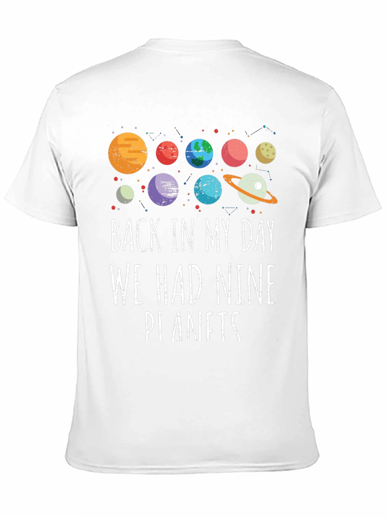 Retro Nine Planets Graphic T-Shirt
