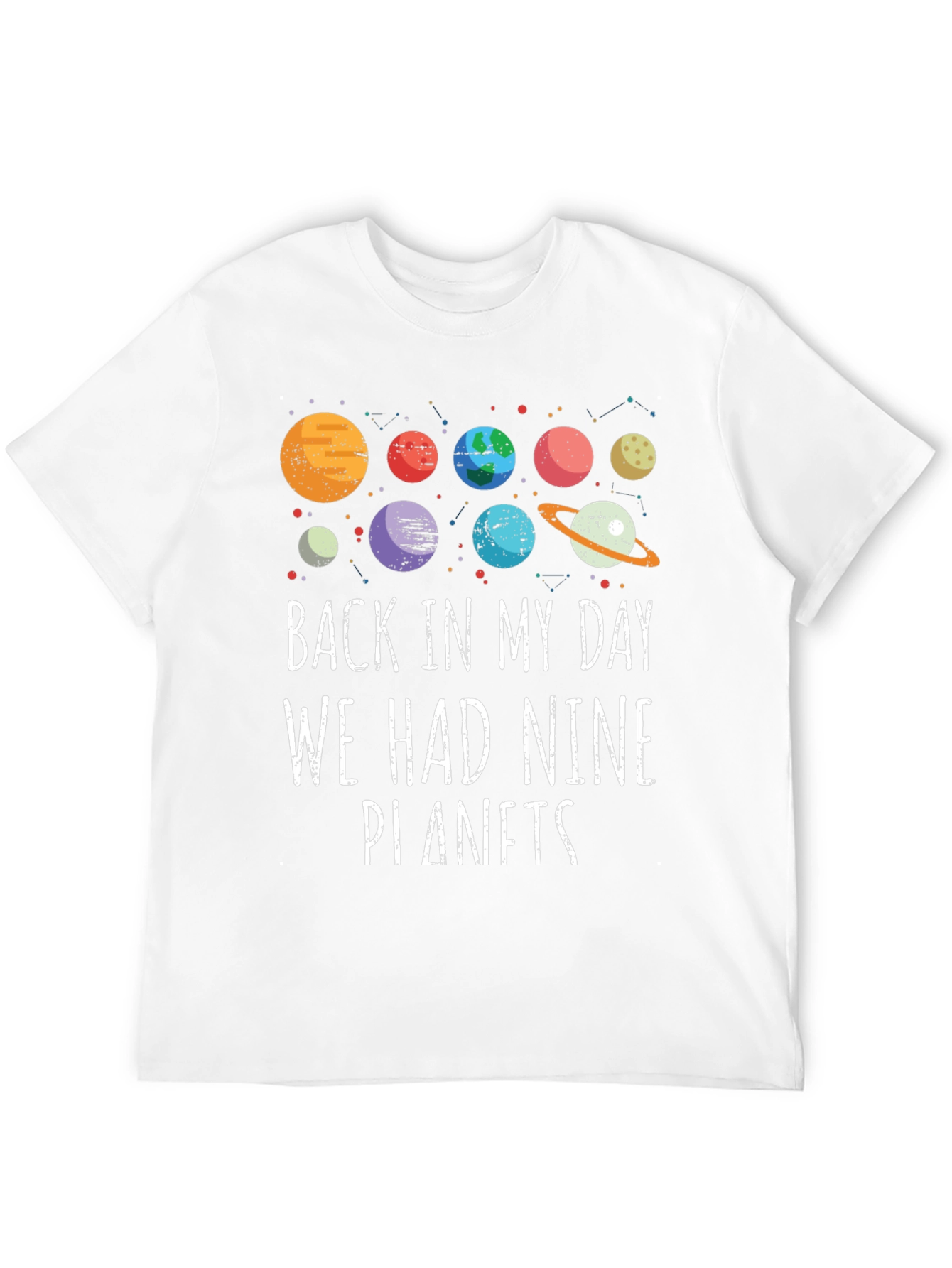 Retro Nine Planets Graphic T-Shirt