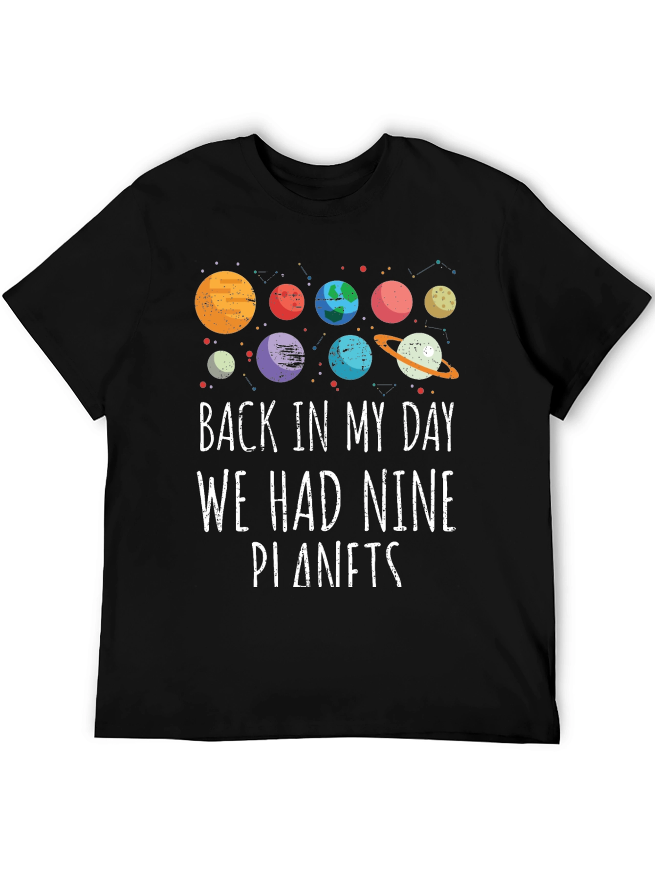Retro Nine Planets Graphic T-Shirt