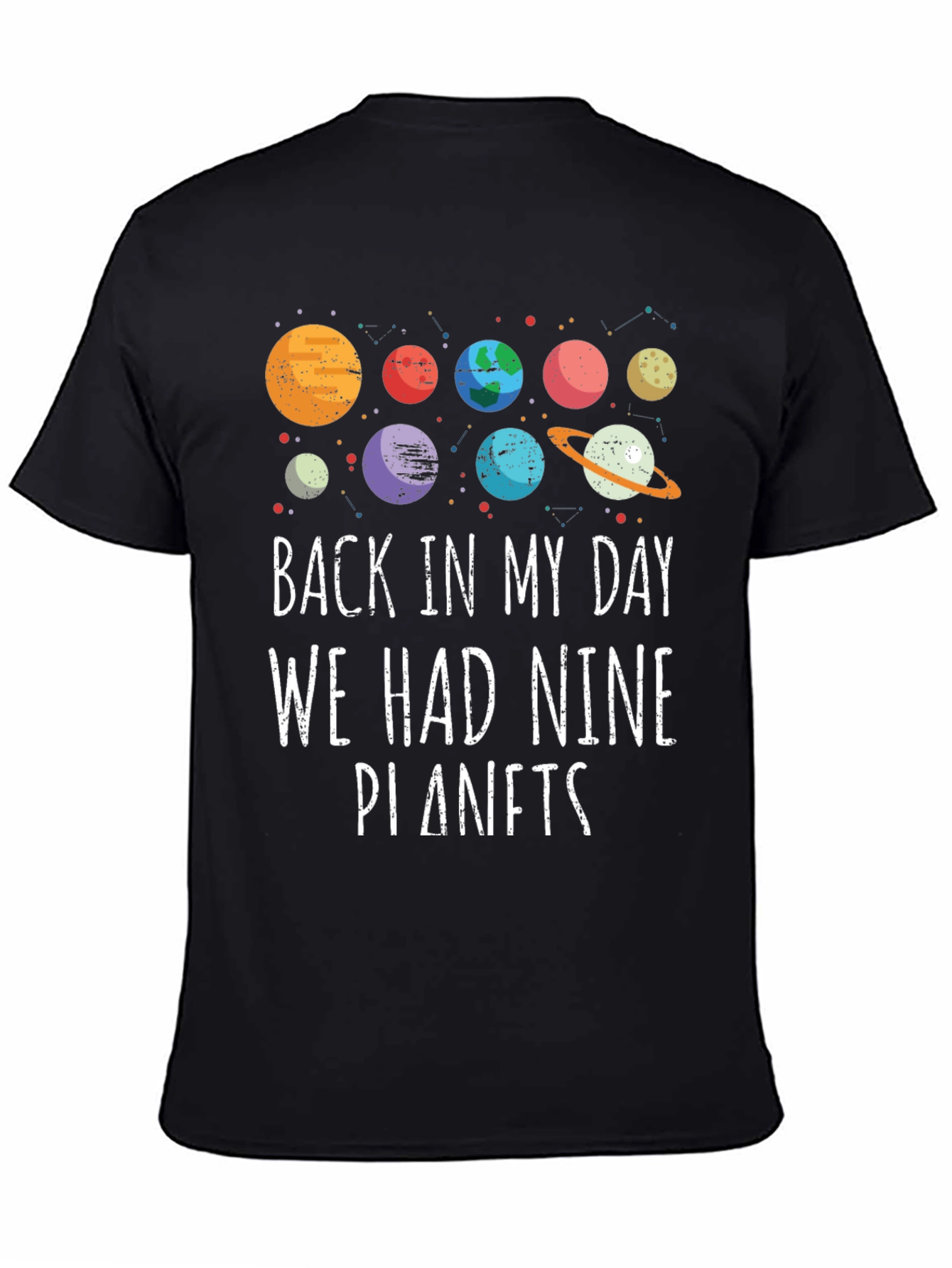 Retro Nine Planets Graphic T-Shirt