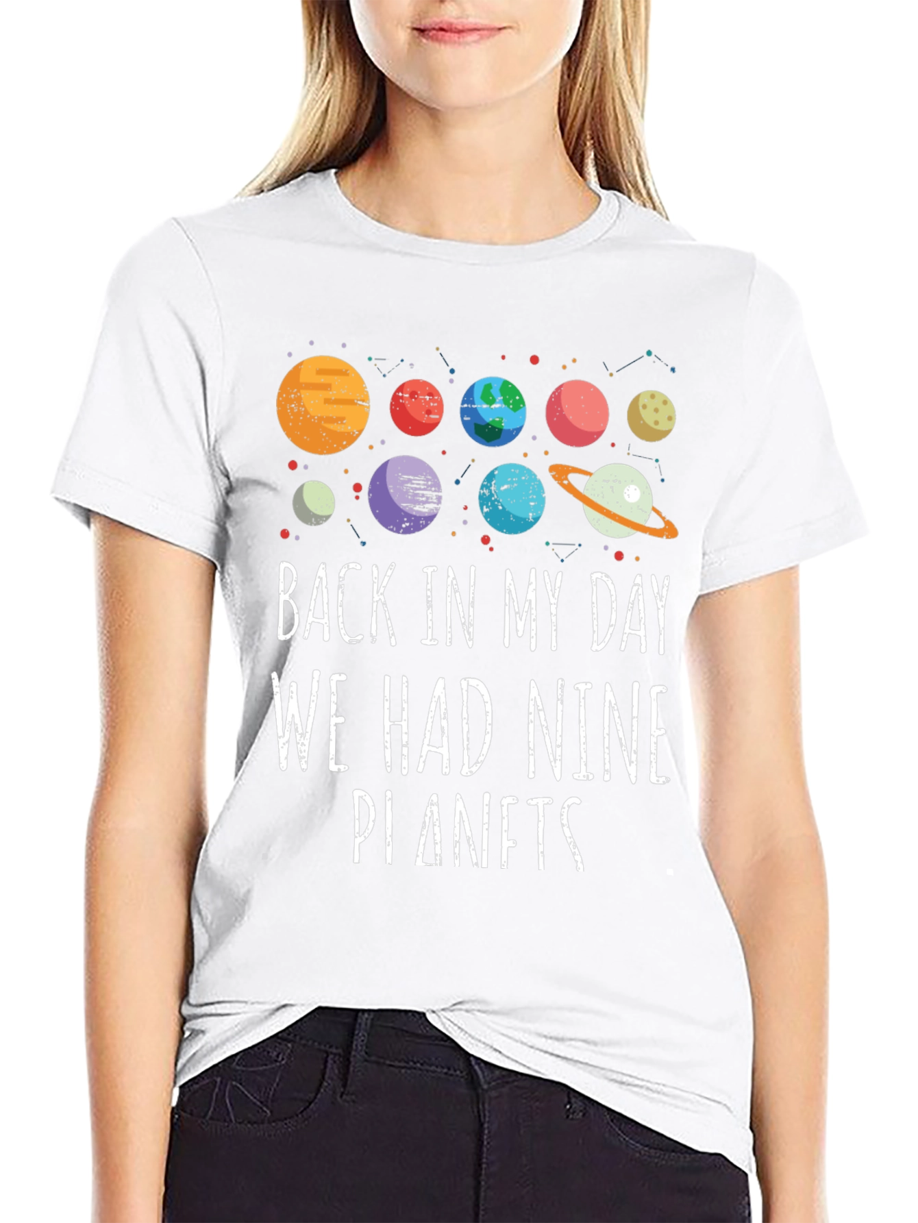 Retro Nine Planets Graphic T-Shirt