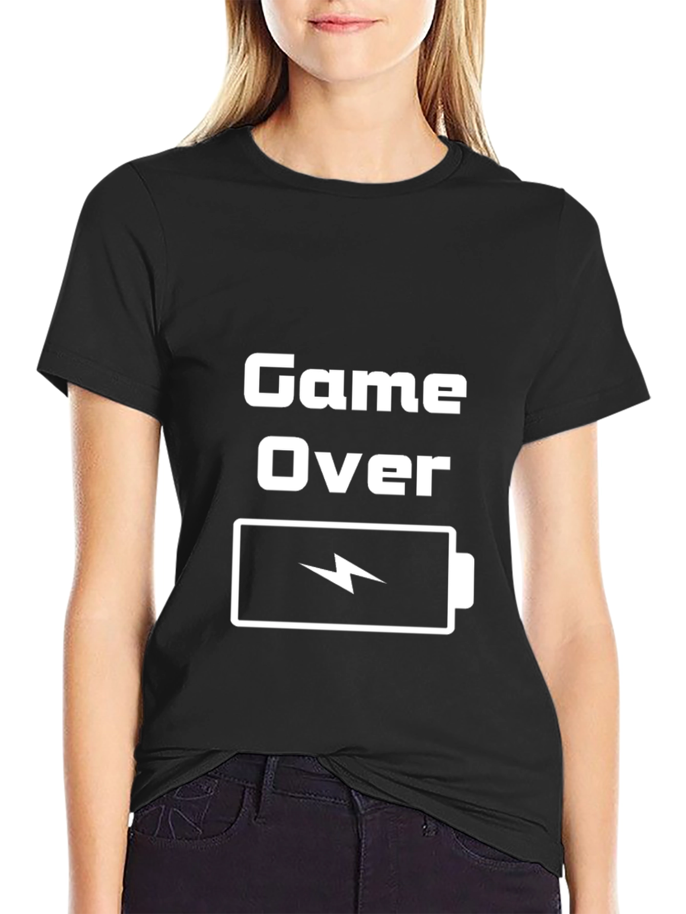 Game Over Low Battery Graphic Tee - Gamer Shirt
