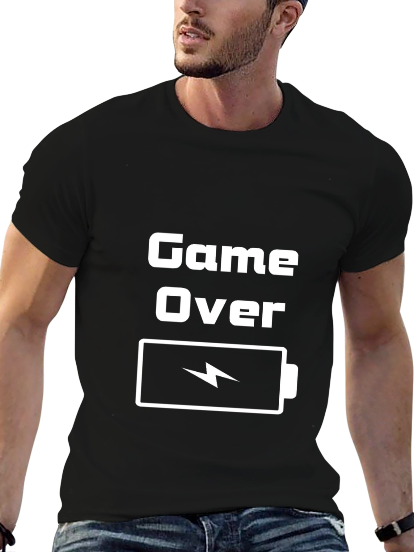 Game Over Low Battery Graphic Tee - Gamer Shirt