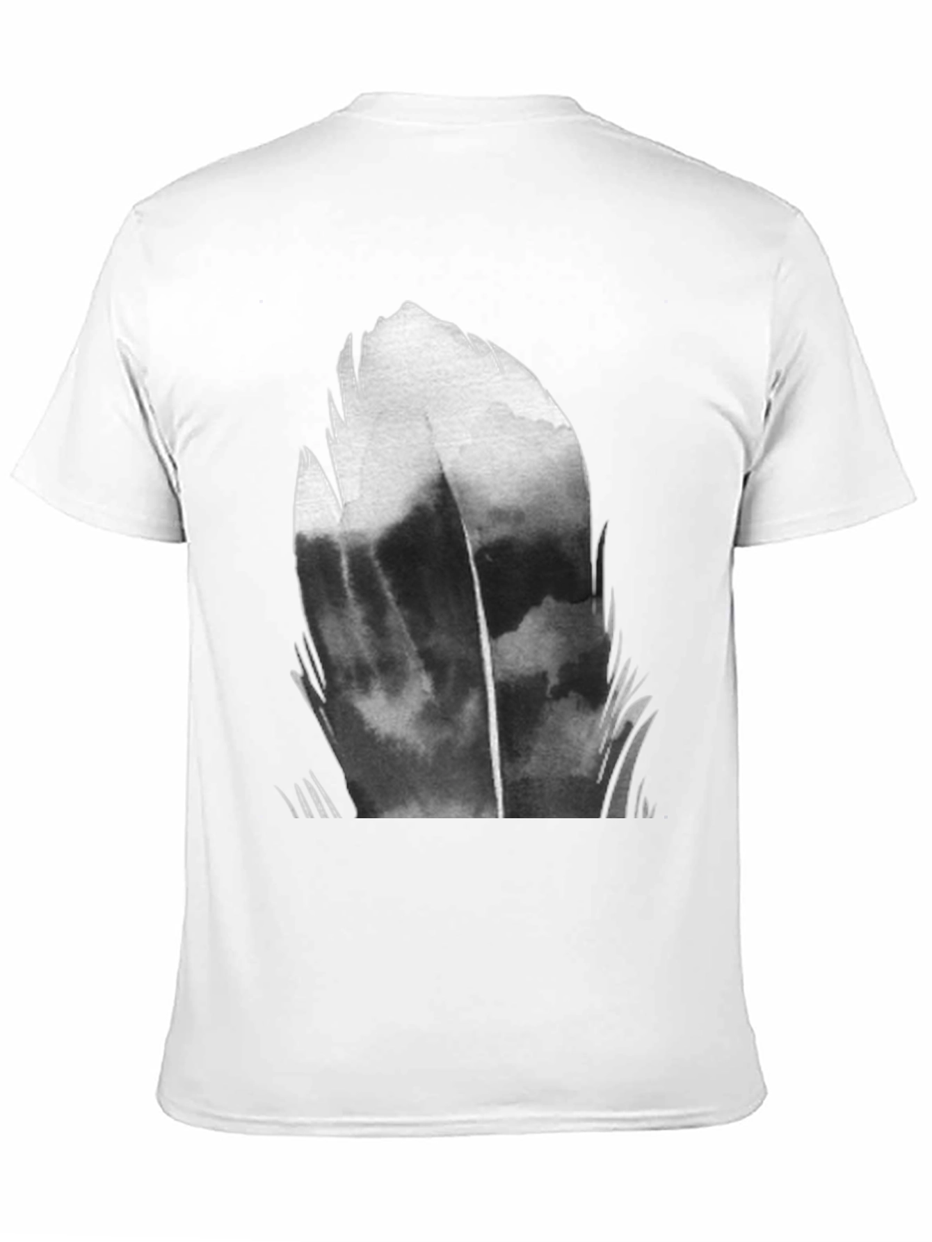 Abstract Feather Graphic Black T-Shirt