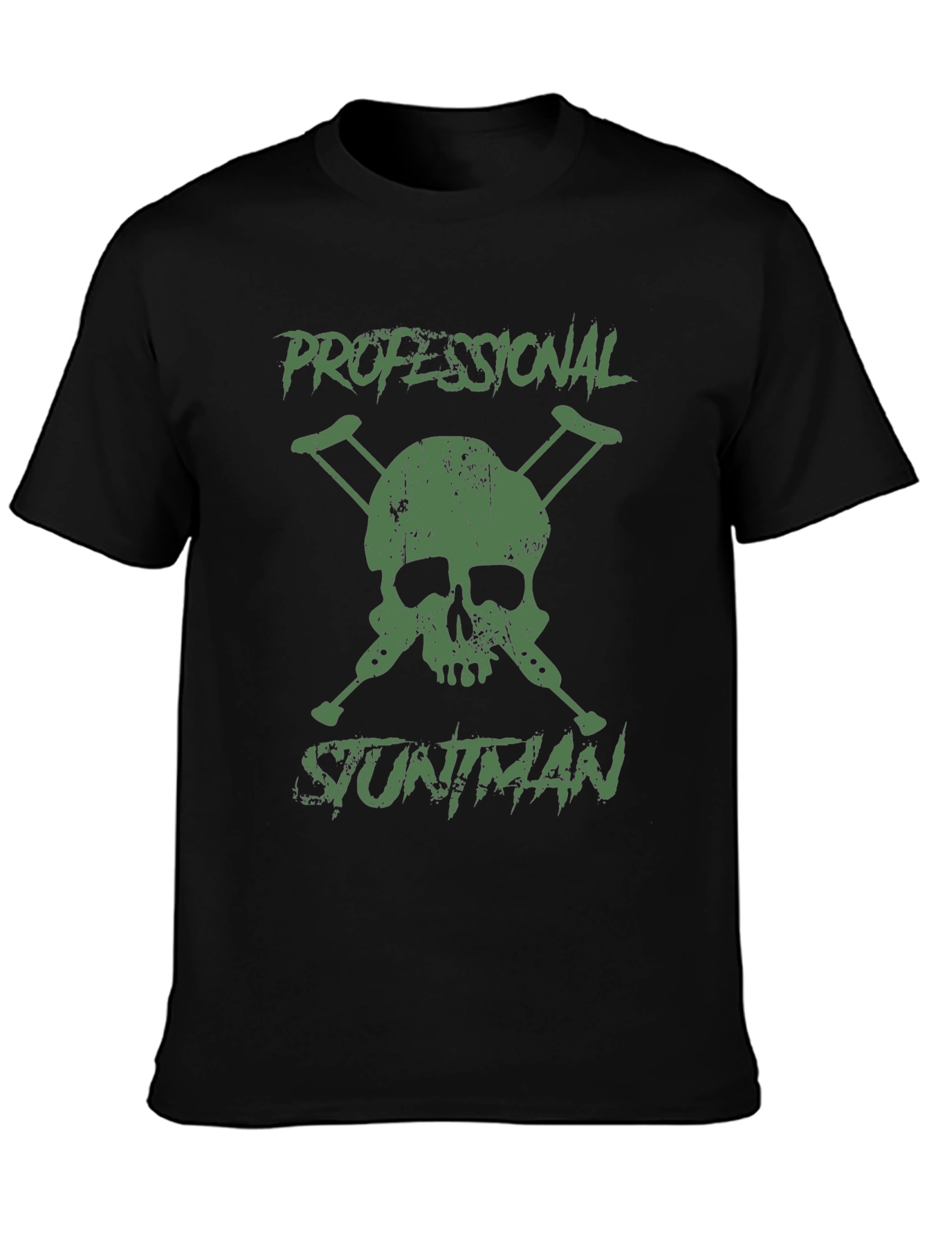 Professional Stuntman Skull & Crutches Graphic T-Shirt