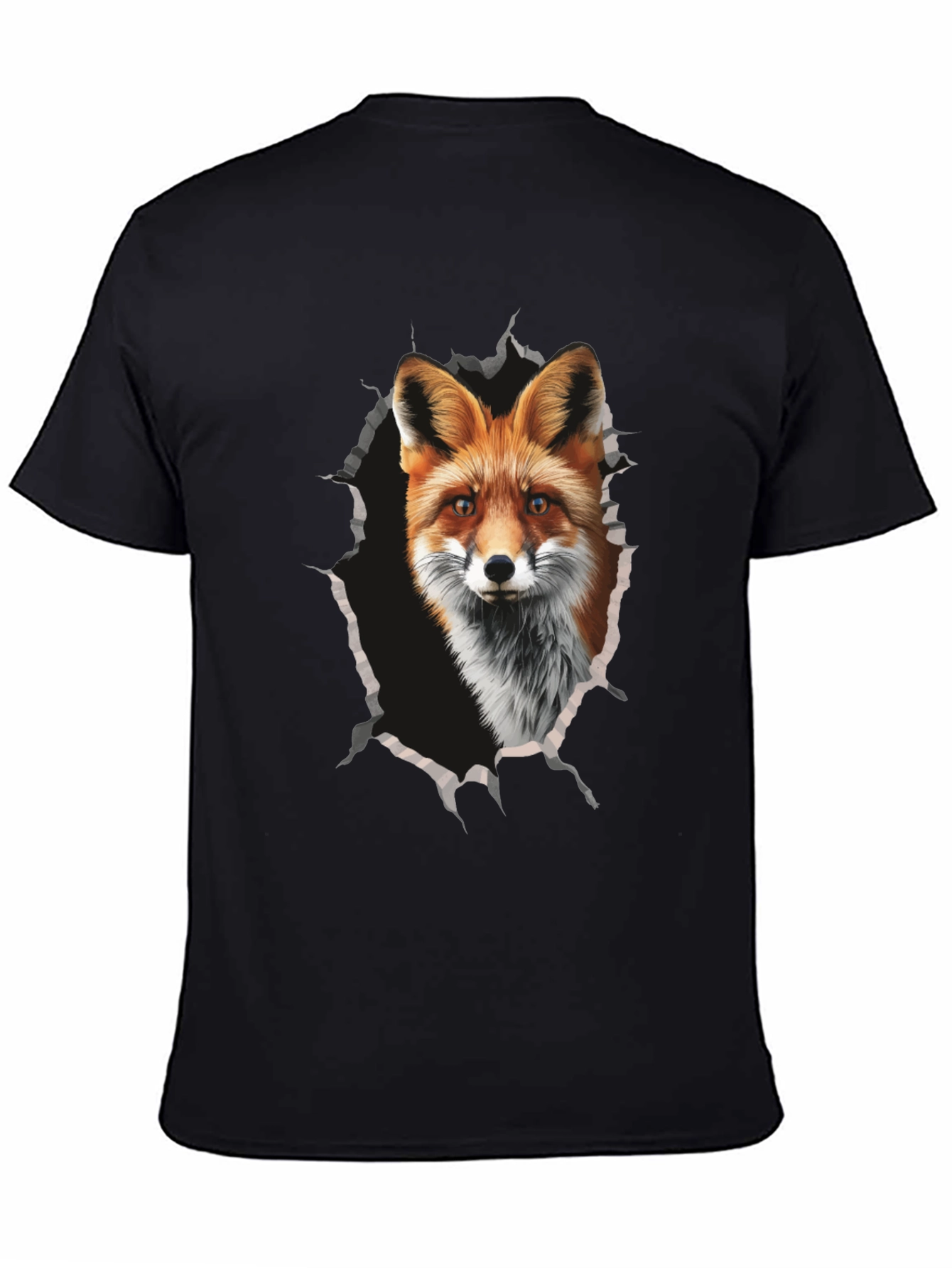 Fox Graphic Print Tee - Mens Black T-Shirt