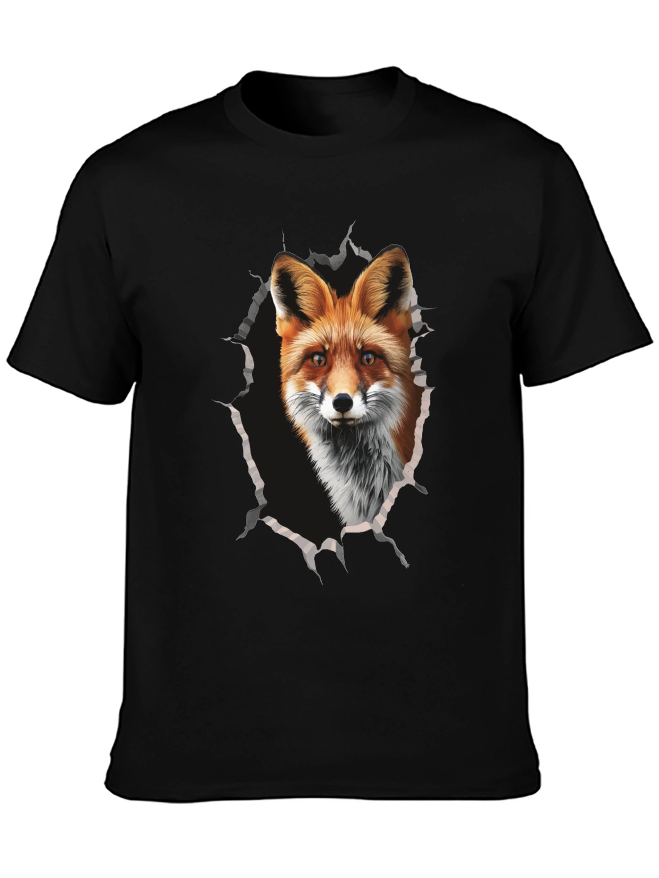 Fox Graphic Print Tee - Mens Black T-Shirt