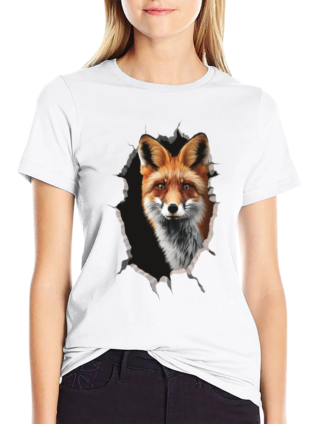 Fox Graphic Print Tee - Mens Black T-Shirt