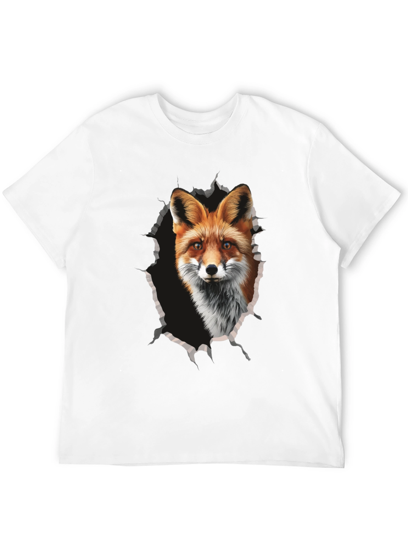 Fox Graphic Print Tee - Mens Black T-Shirt