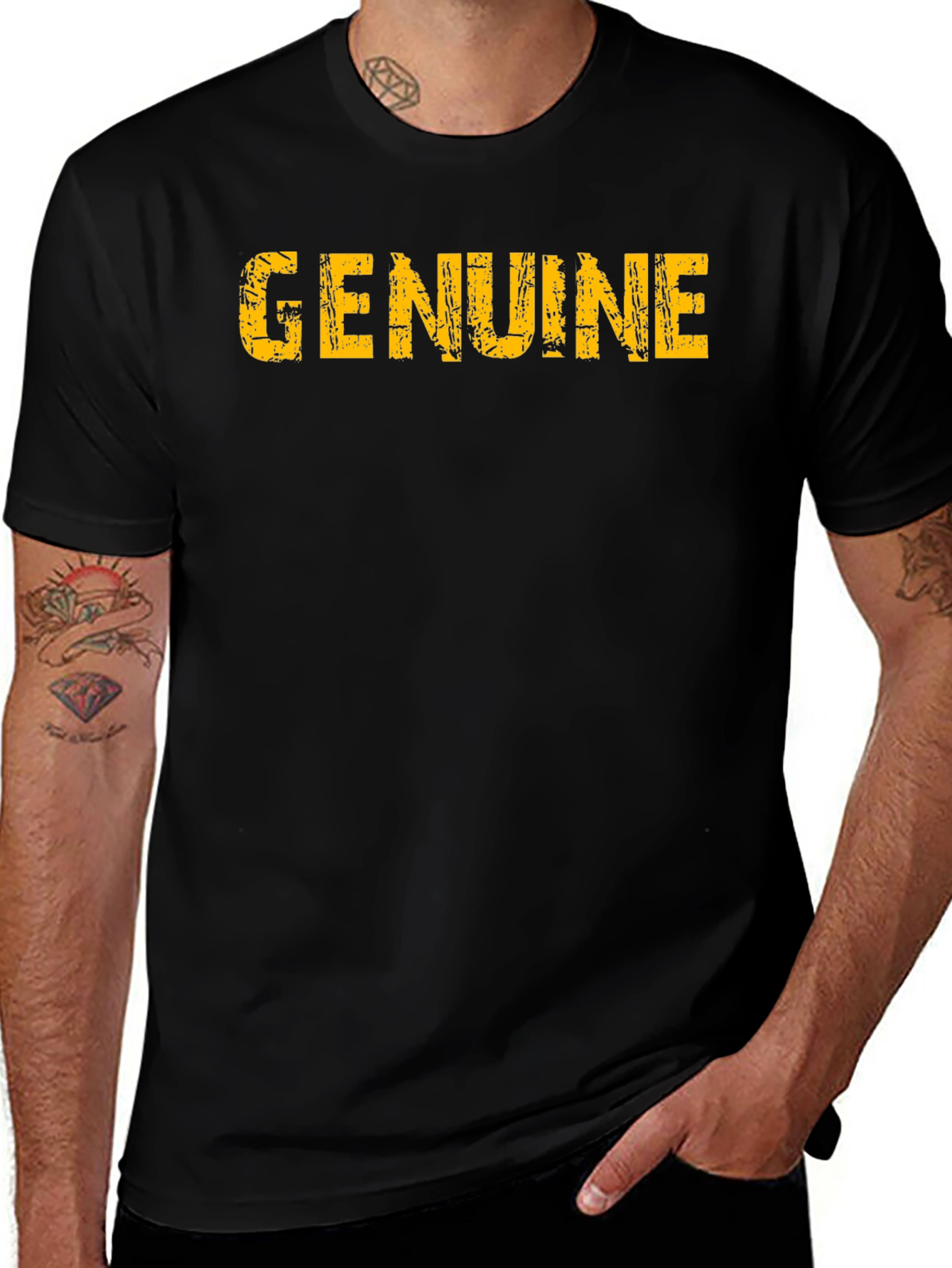 Mens Genuine Graphic Black T-Shirt