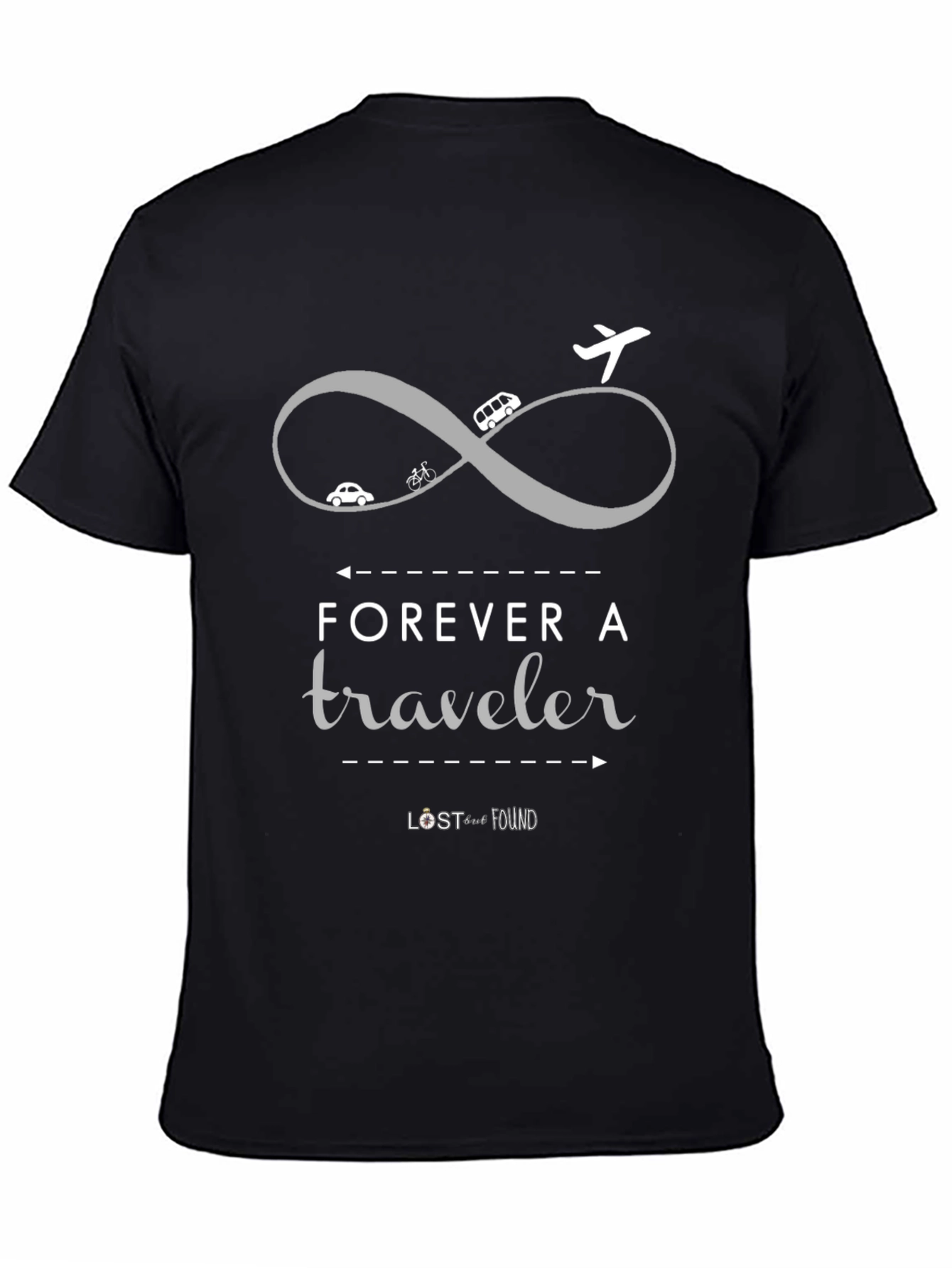 Forever A Traveler Graphic Tee - Black