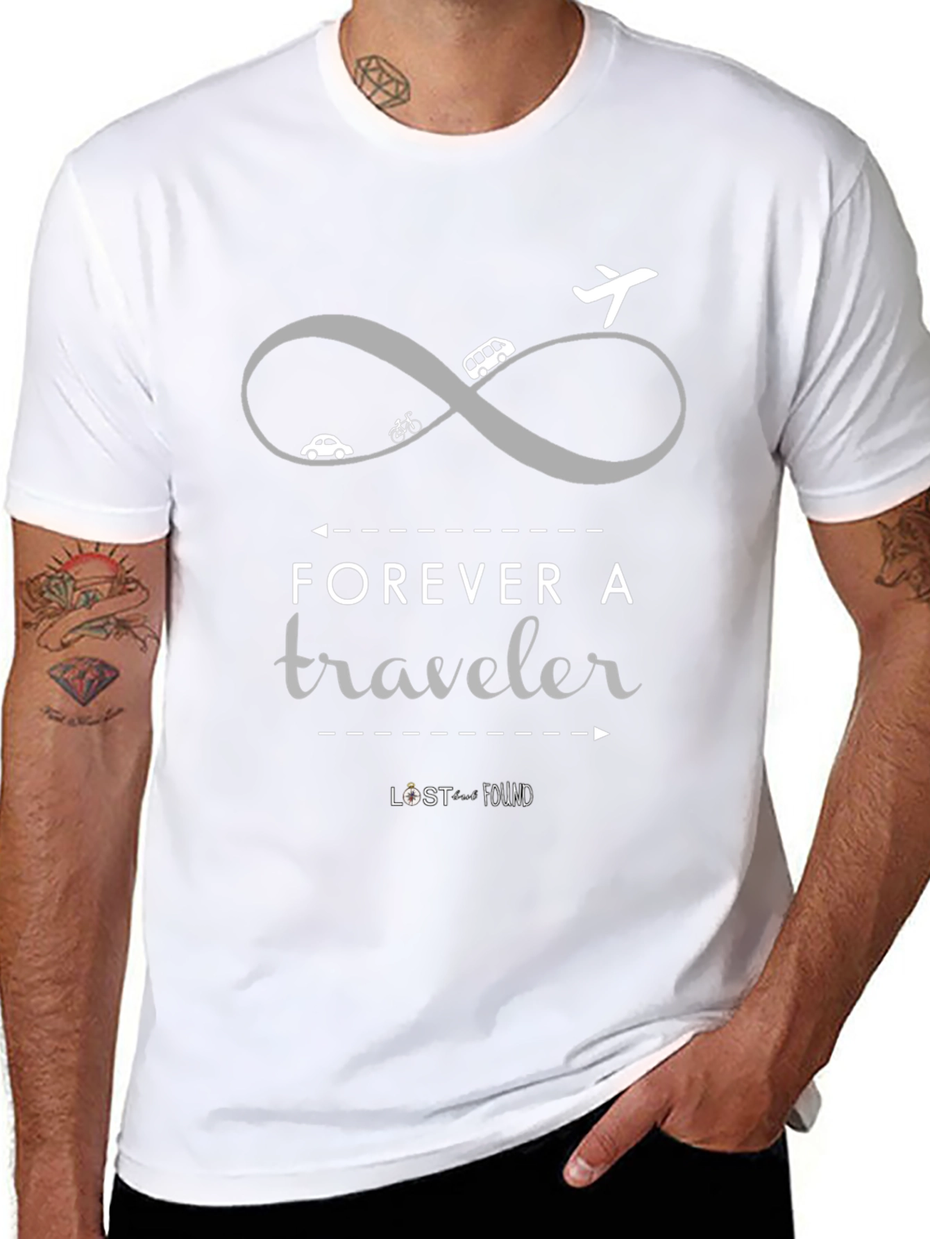 Forever A Traveler Graphic Tee - Black
