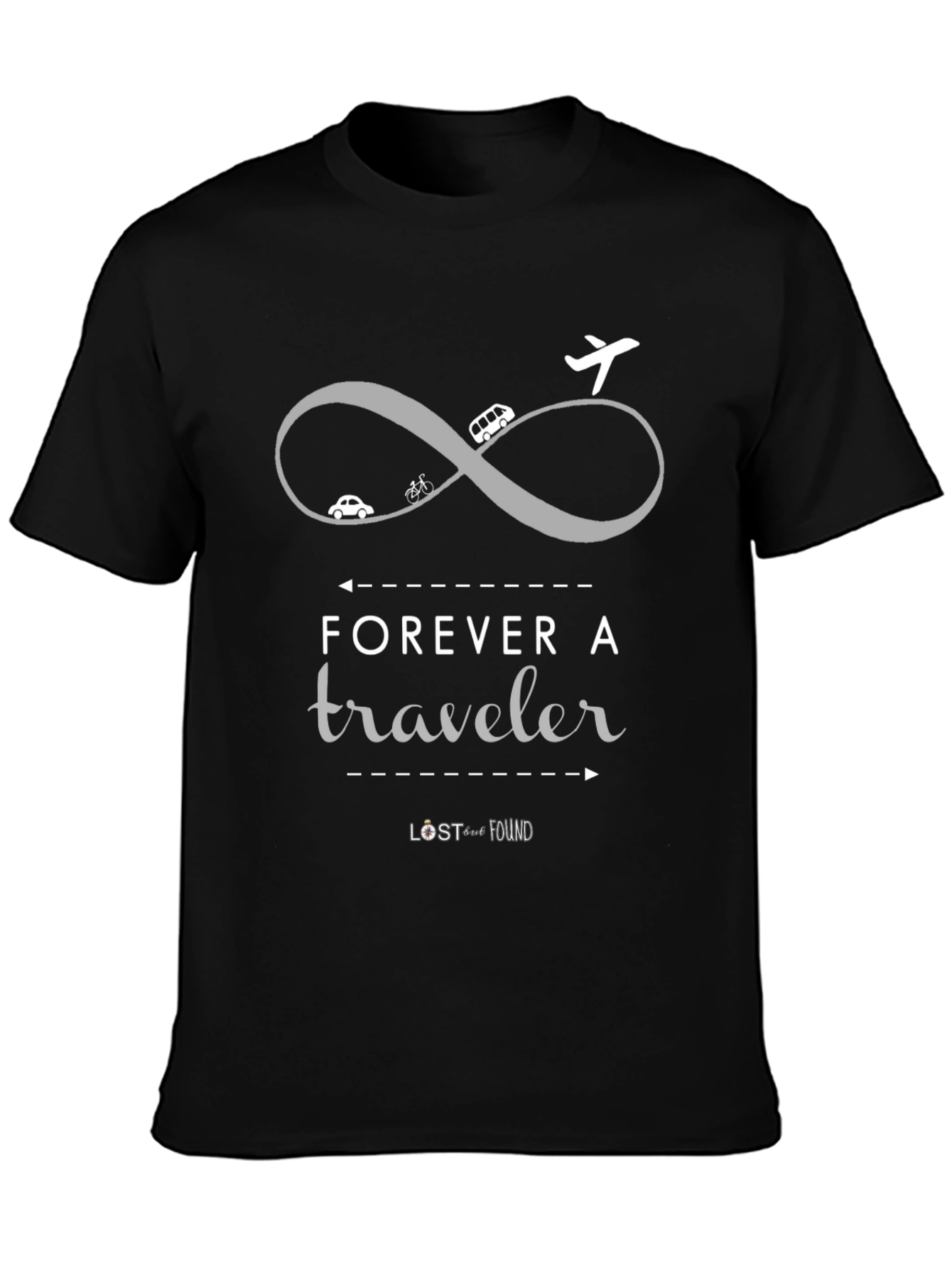 Forever A Traveler Graphic Tee - Black