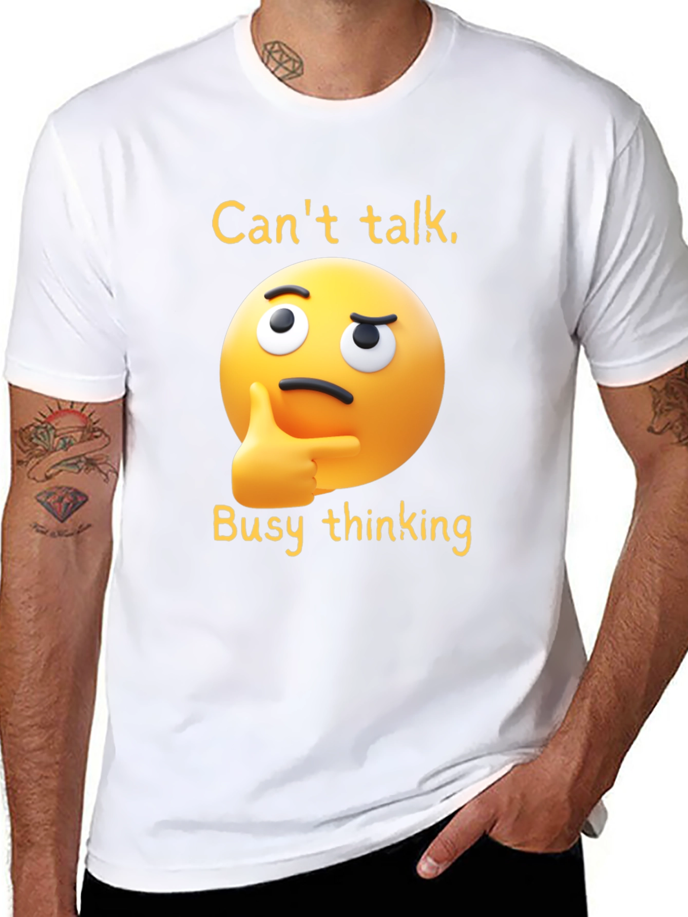 Thinking Emoji T-Shirt: Funny Clever Casual Wear