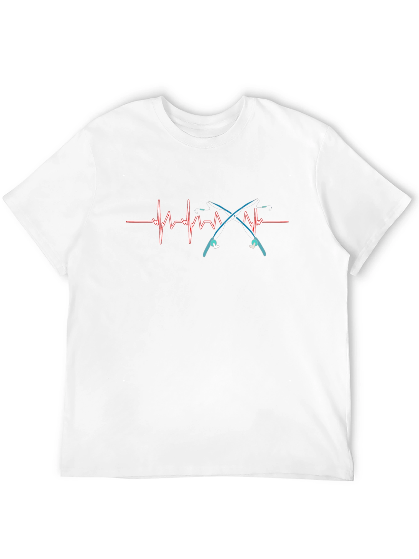 Fishing Heartbeat T-Shirt - Black Cotton Tee