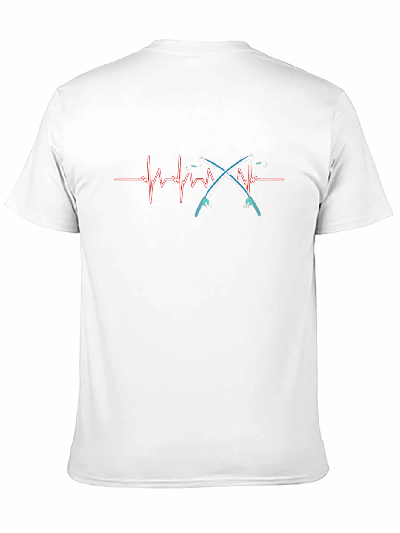 Fishing Heartbeat T-Shirt - Black Cotton Tee