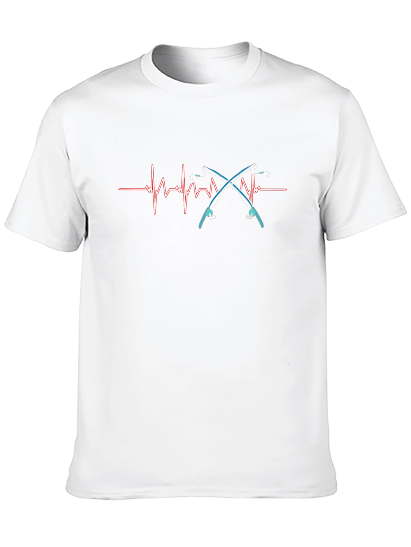Fishing Heartbeat T-Shirt - Black Cotton Tee