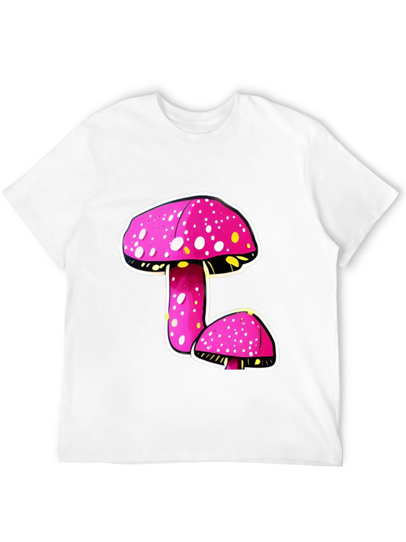 Funky Mushroom Graphic Tee - Black