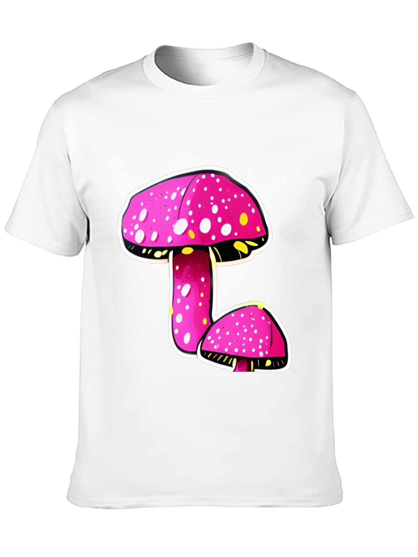 Funky Mushroom Graphic Tee - Black