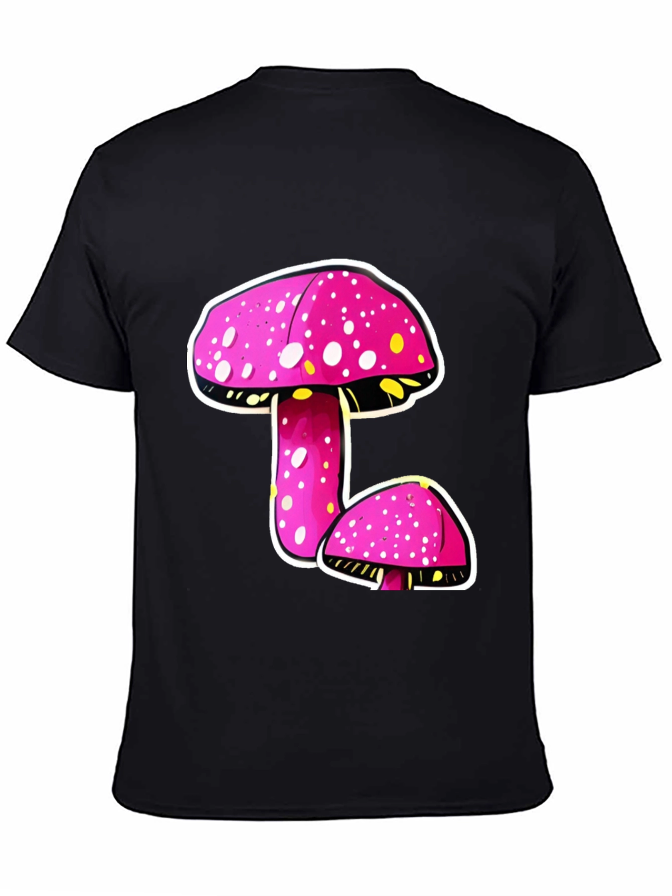 Funky Mushroom Graphic Tee - Black
