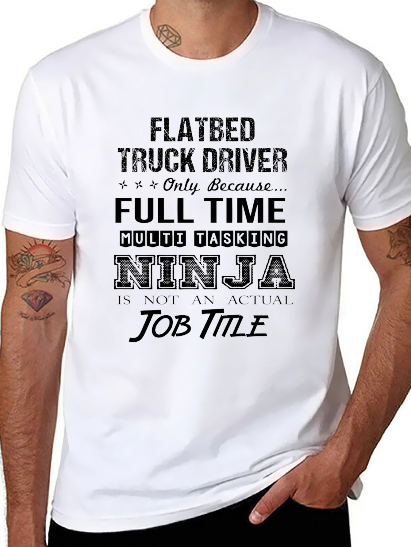 Flatbed Truck Driver T-Shirt: Multi-Tasking Ninja