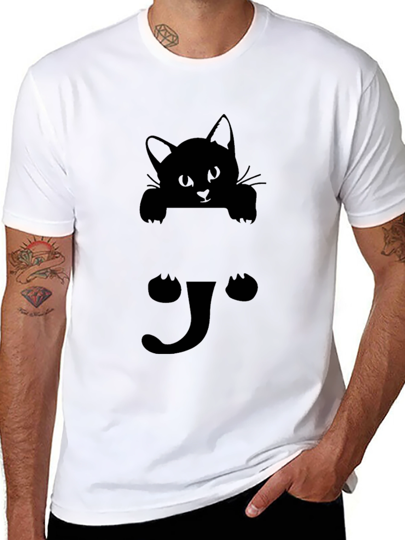 Black Cat Peek-a-Boo Graphic Tee